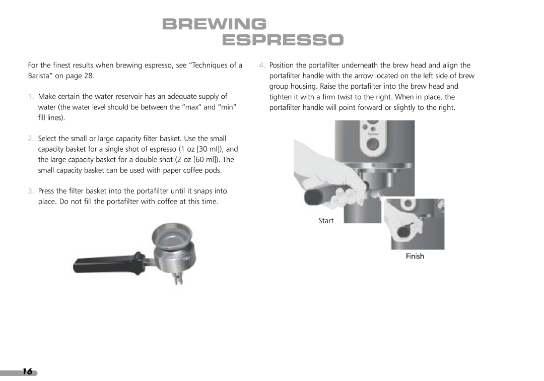 KitchenAid Coffeemaker, 4KPES100, 88 manual Brewing Espresso 