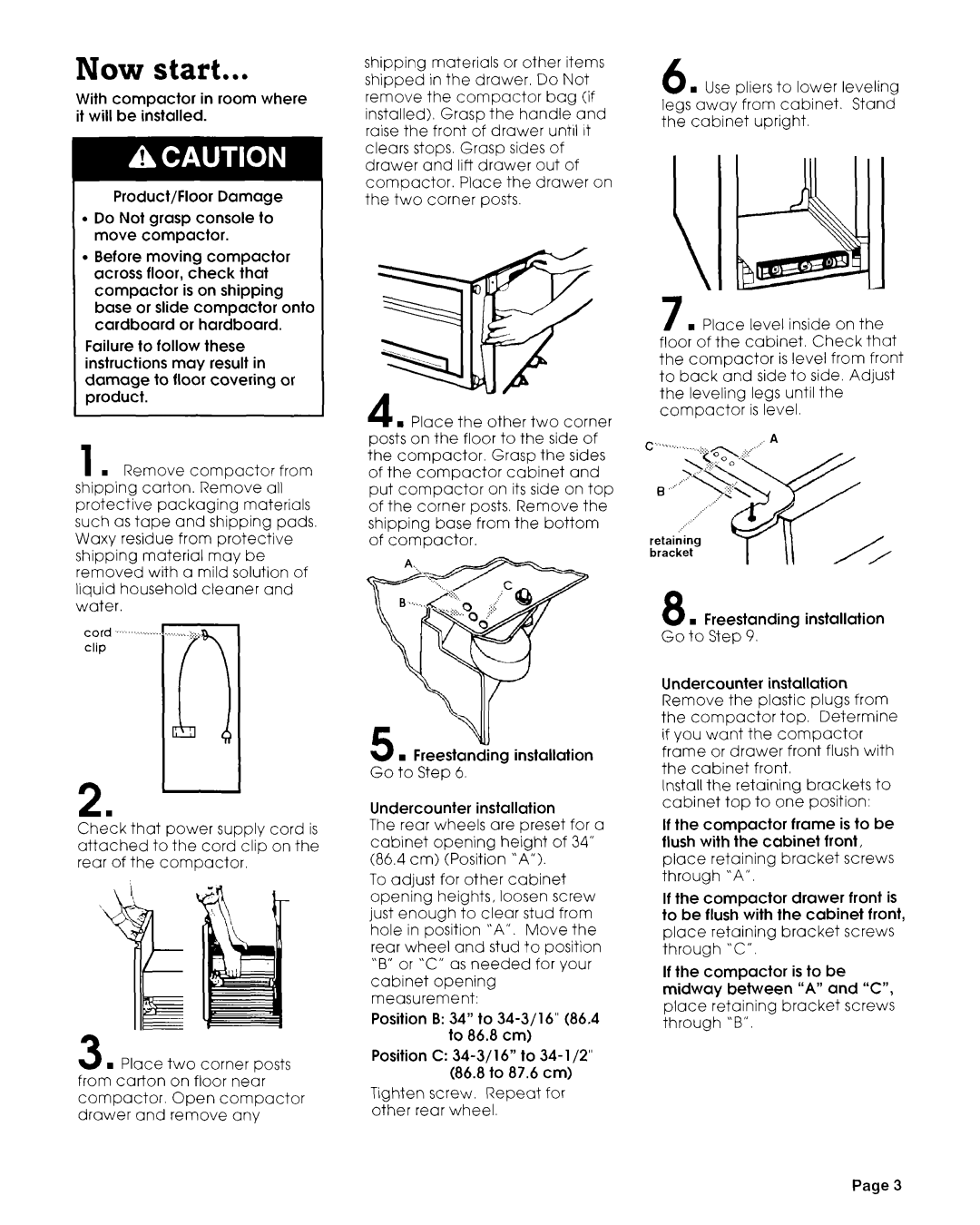 KitchenAid compactor installation instructions Now start, 2. r!l 