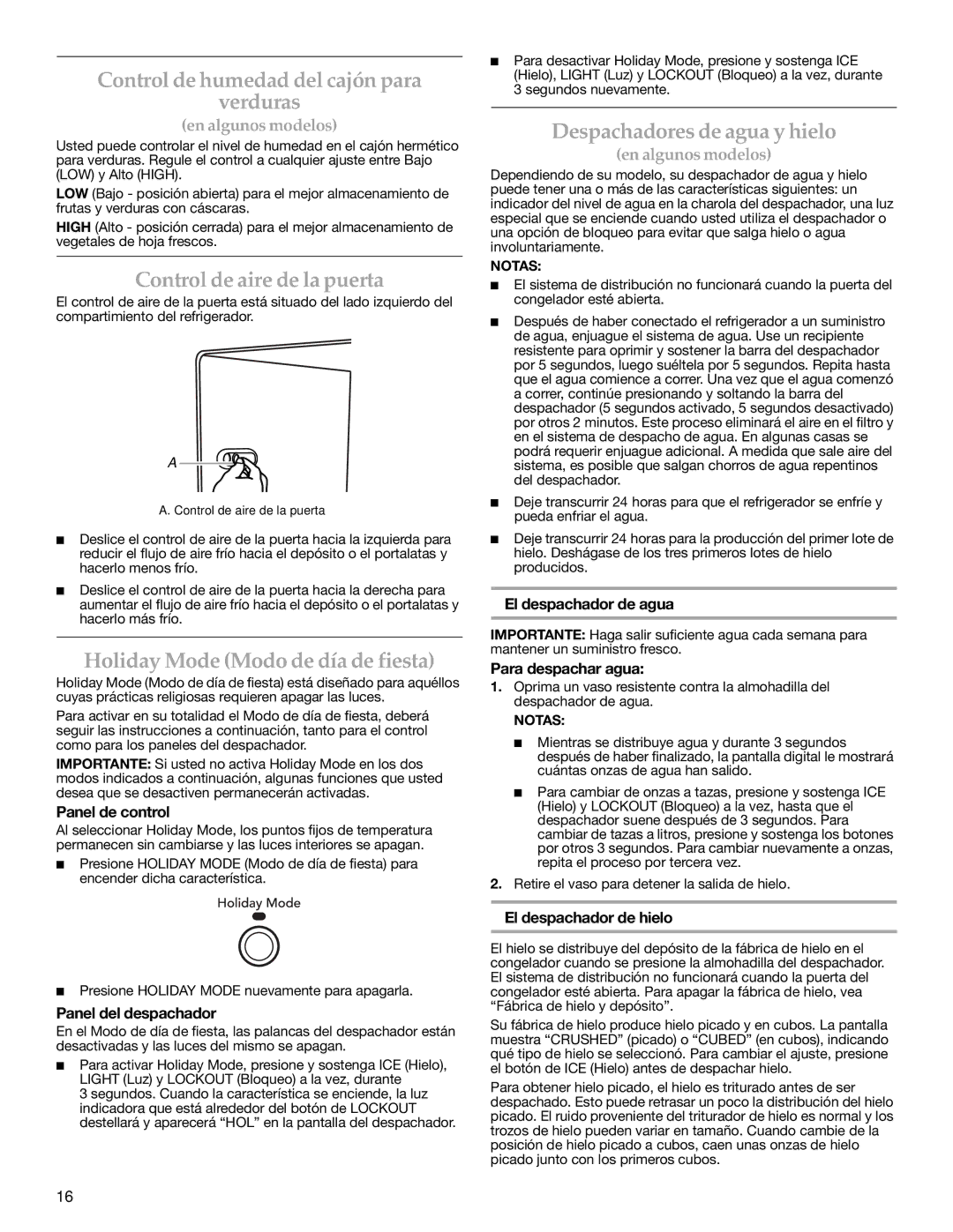 KitchenAid Counter Depth Side-by-Side Refrigerator warranty Control de humedad del cajón para Verduras 