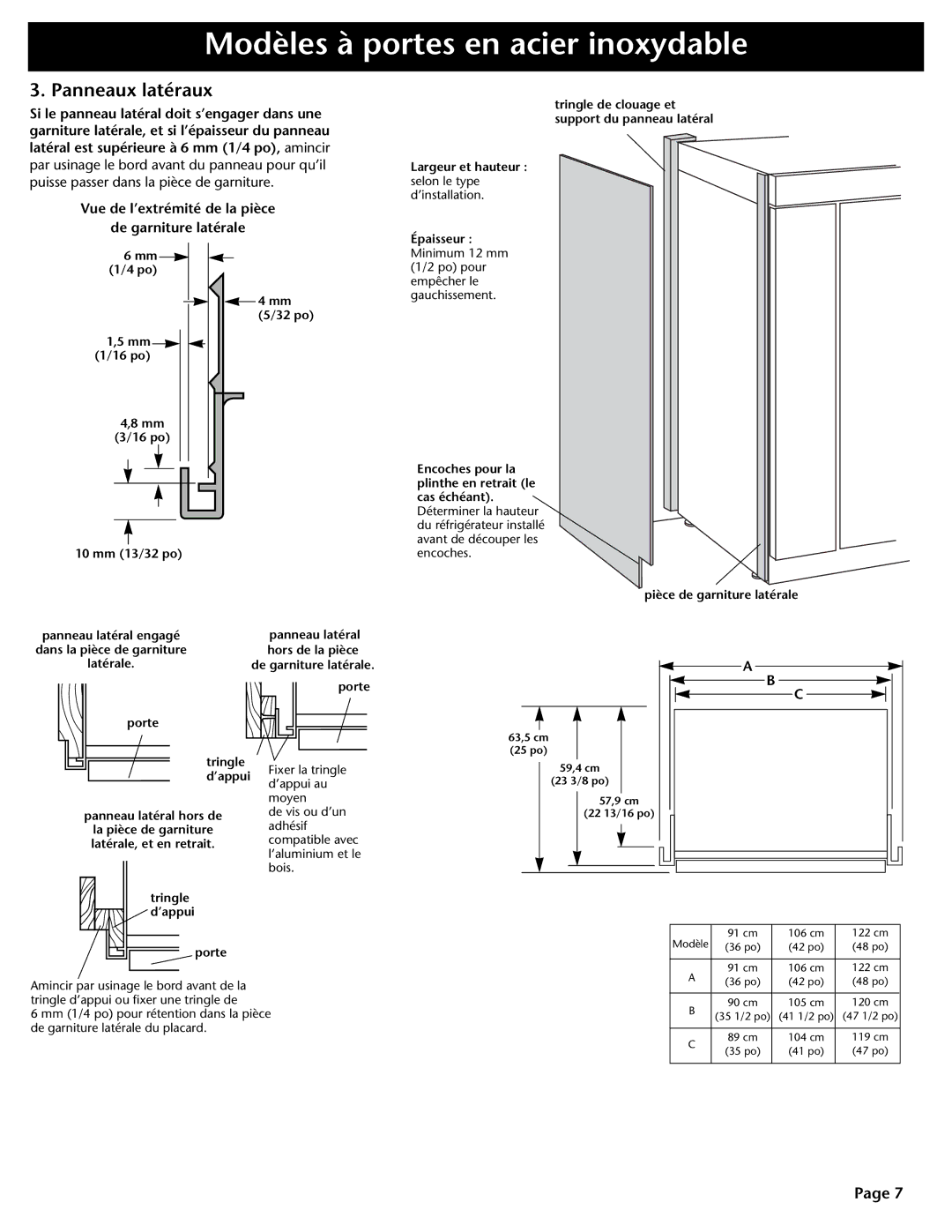 KitchenAid DHT-486XP manual Modèles à portes en acier inoxydable 