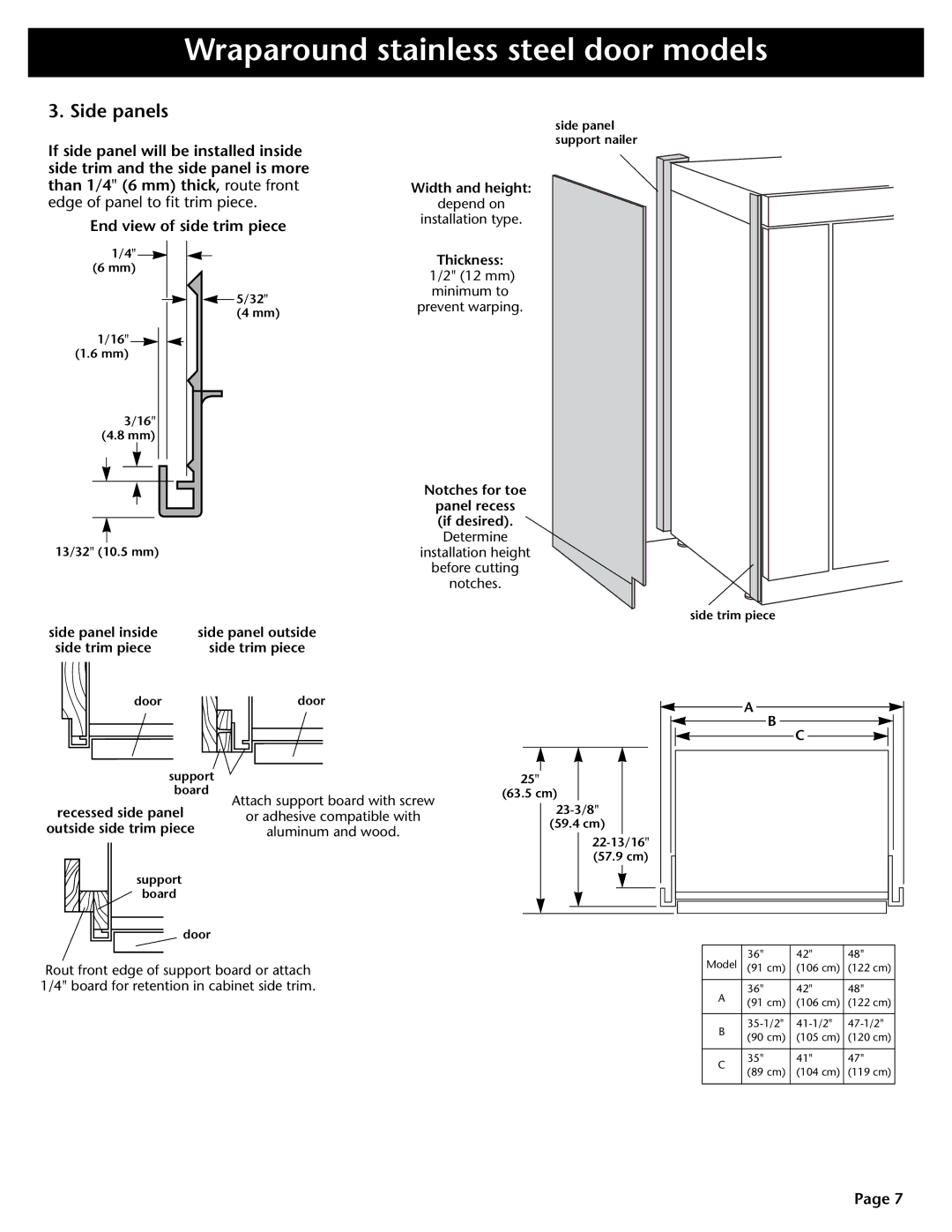 KitchenAid DHT-486XP manual Wraparound stainless steel door models, Attach support board with screw 