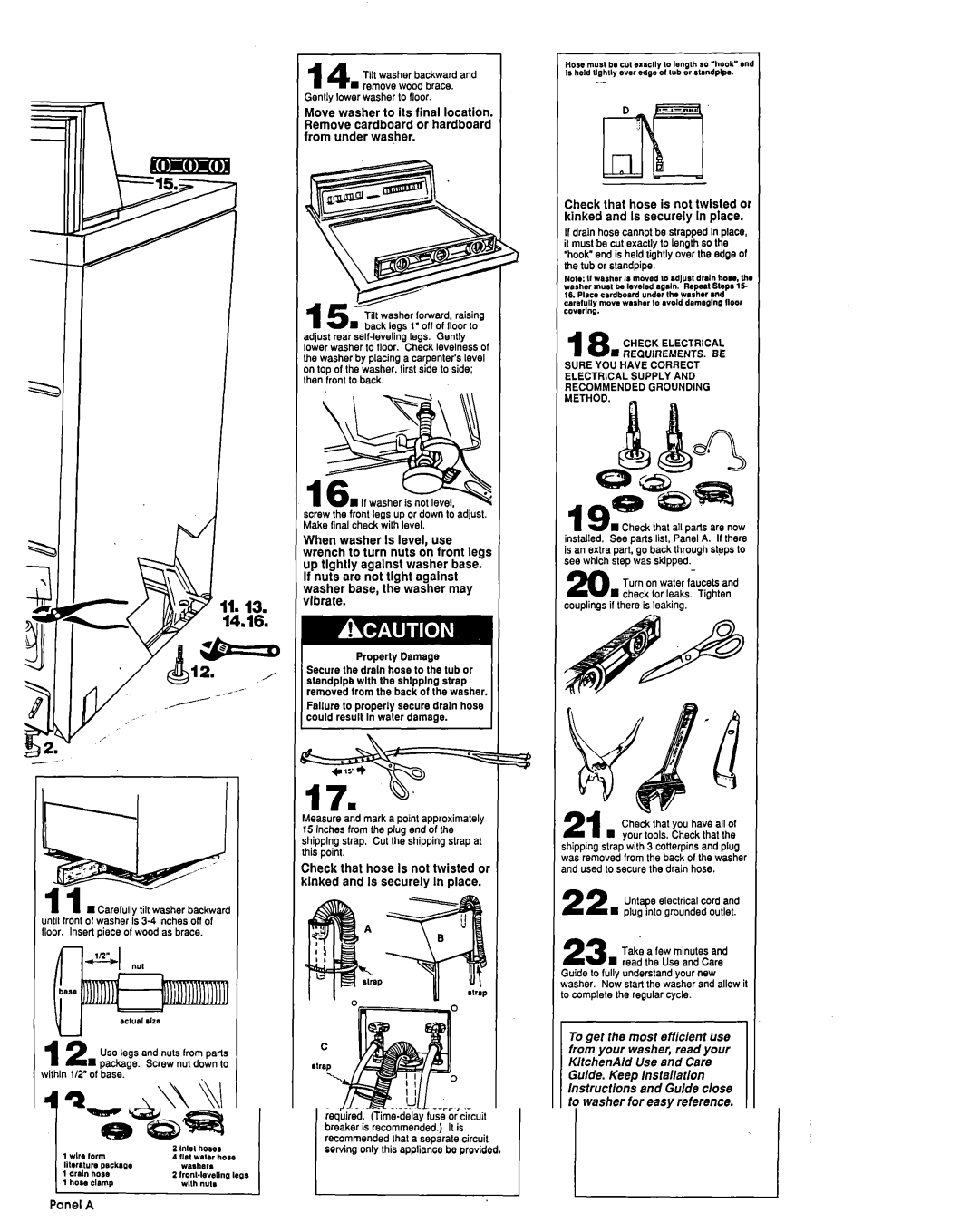 KitchenAid Dishwasher installation instructions Properly Damage, Check Electrical n REQUIREMENTS. be, Within l/2 of base 