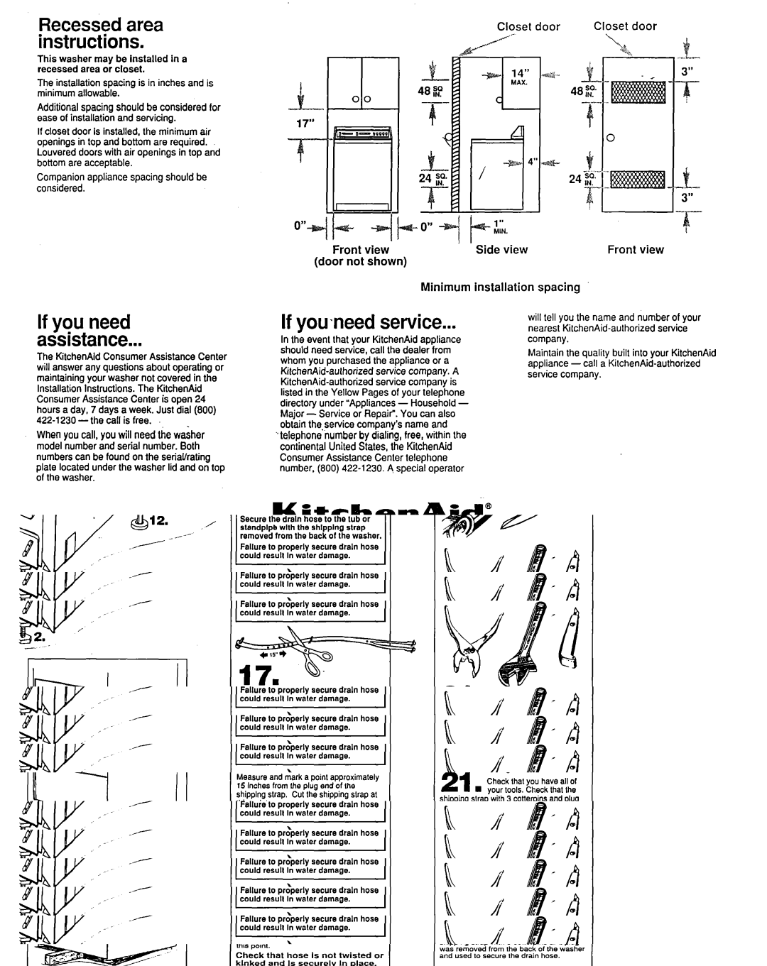 KitchenAid Dishwasher installation instructions Instructions, Prepared by KitchenAid. St. Joseph. Michigan 