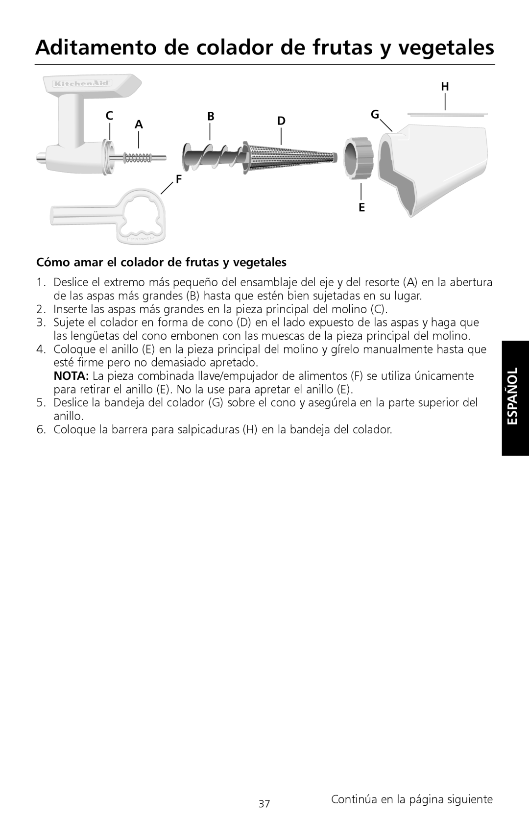 KitchenAid Food Processor, 161 Aditamento de colador de frutas y vegetales, Cómo amar el colador de frutas y vegetales 