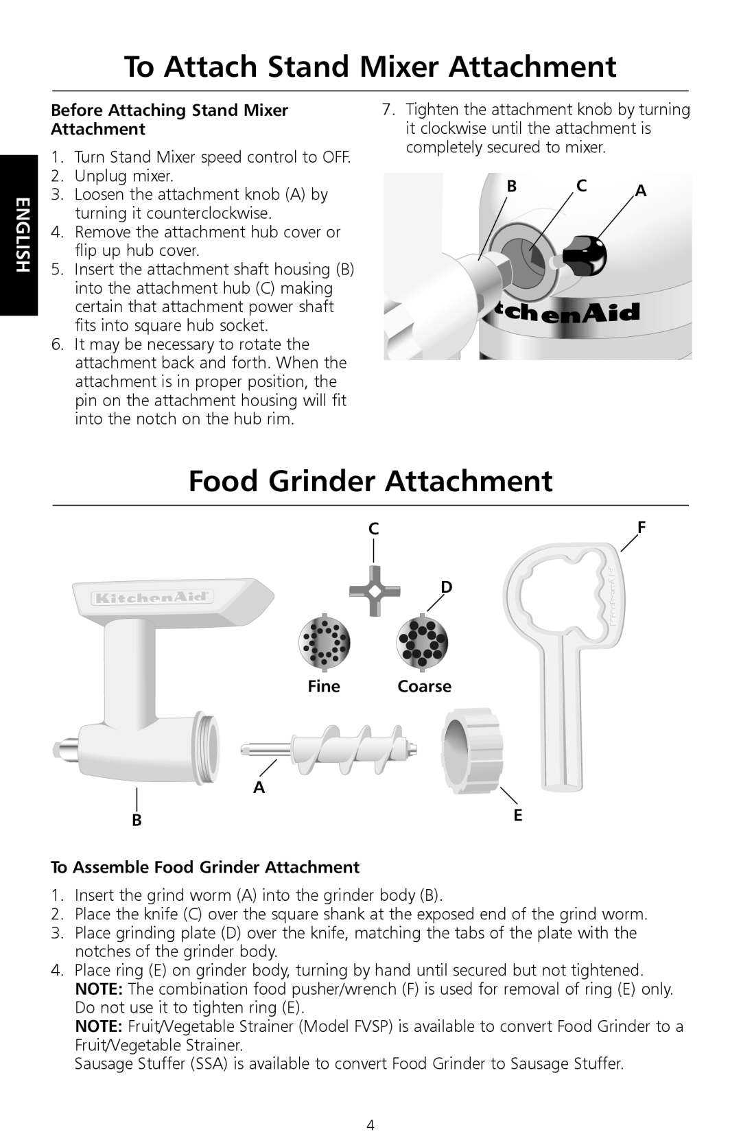 KitchenAid Food Processor, 9709647B, 161 manual To Attach Stand Mixer Attachment, Food Grinder Attachment 