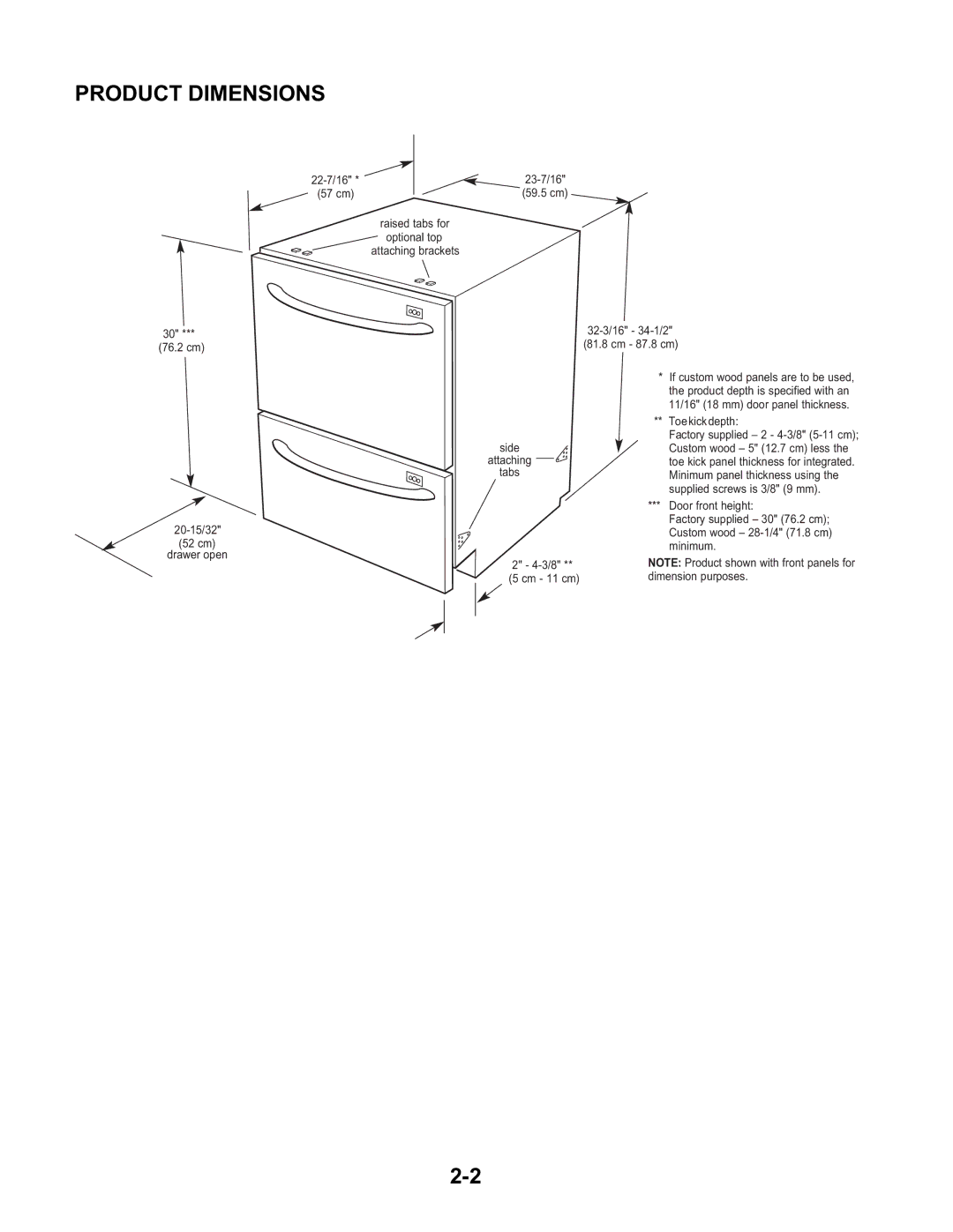 KitchenAid KAD-9 manual Product Dimensions, 32-3/16 34-1/2 Cm 87.8 cm 