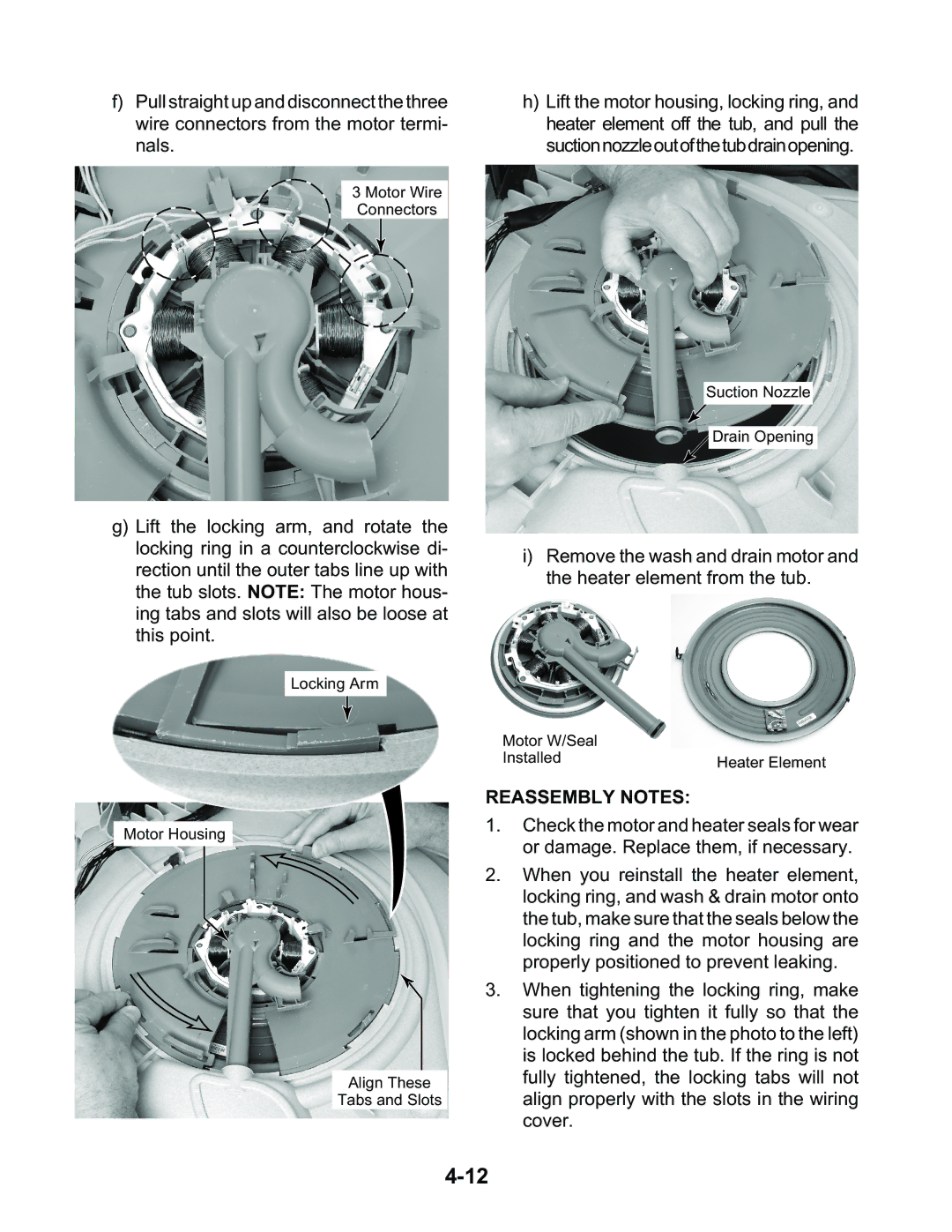 KitchenAid KAD-9 manual Reassembly Notes 