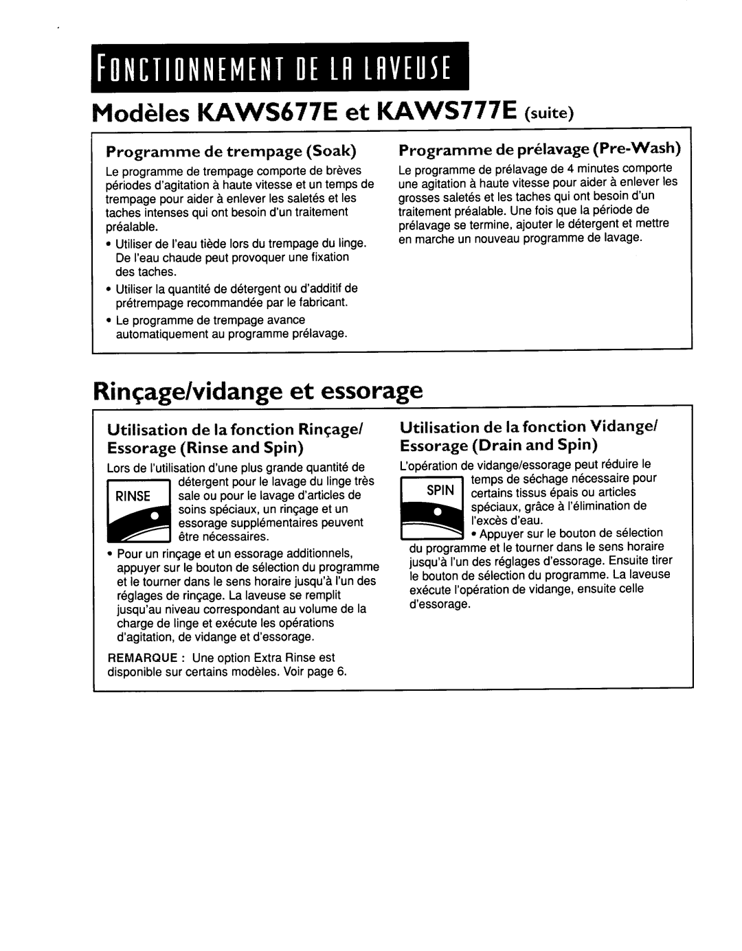 KitchenAid KAWS577E, KAWS677E, KAWS777E manual 