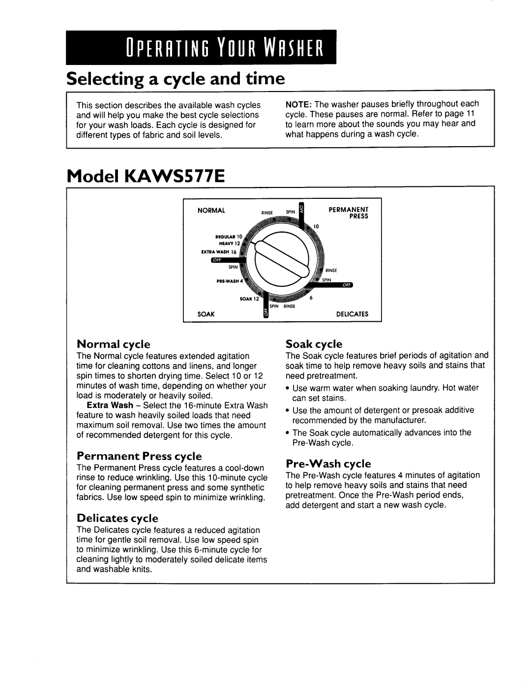 KitchenAid KAWS777E, KAWS577E, KAWS677E manual 