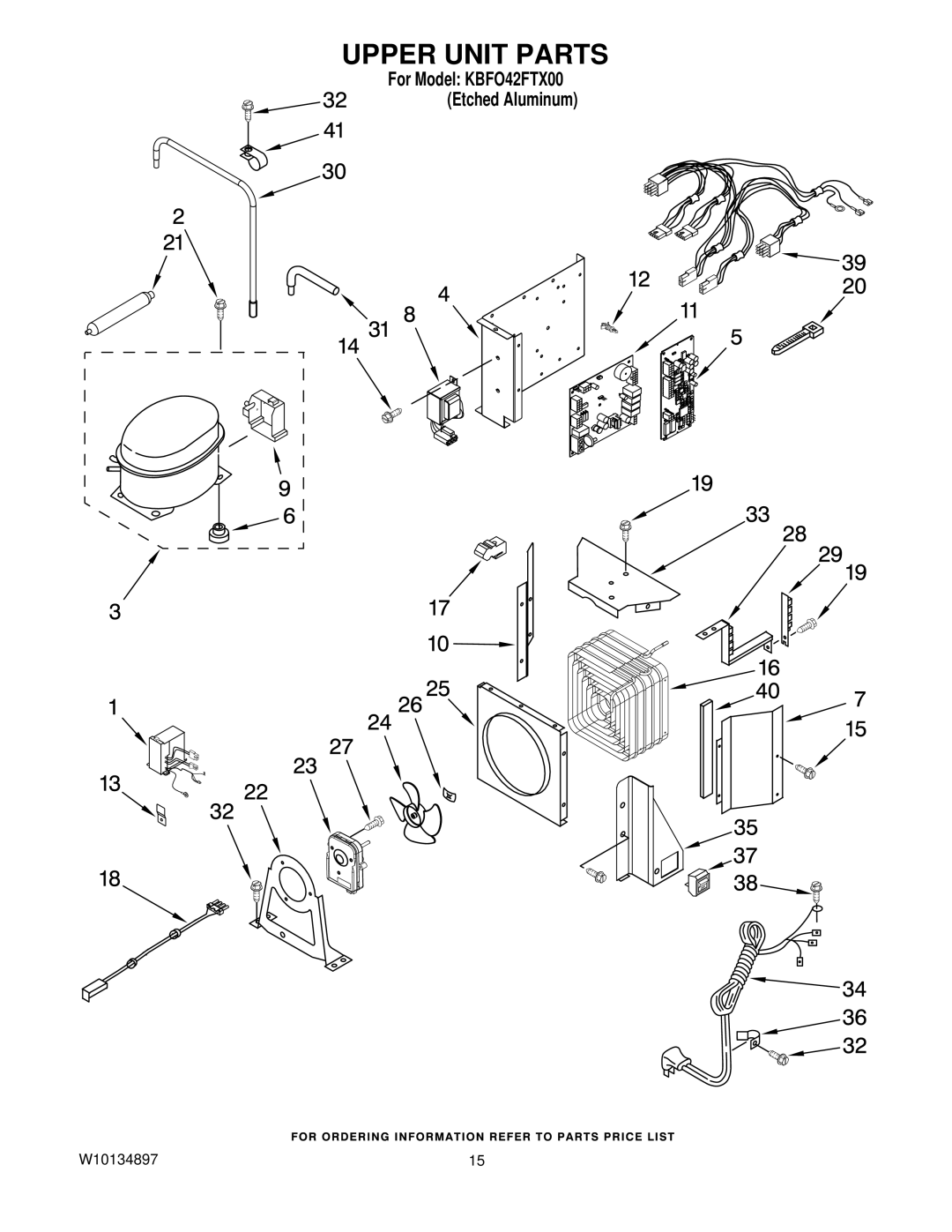 KitchenAid KBFO42FTX00 manual Upper Unit Parts 