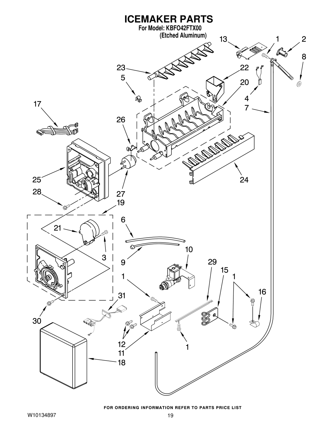 KitchenAid KBFO42FTX00 manual Icemaker Parts 