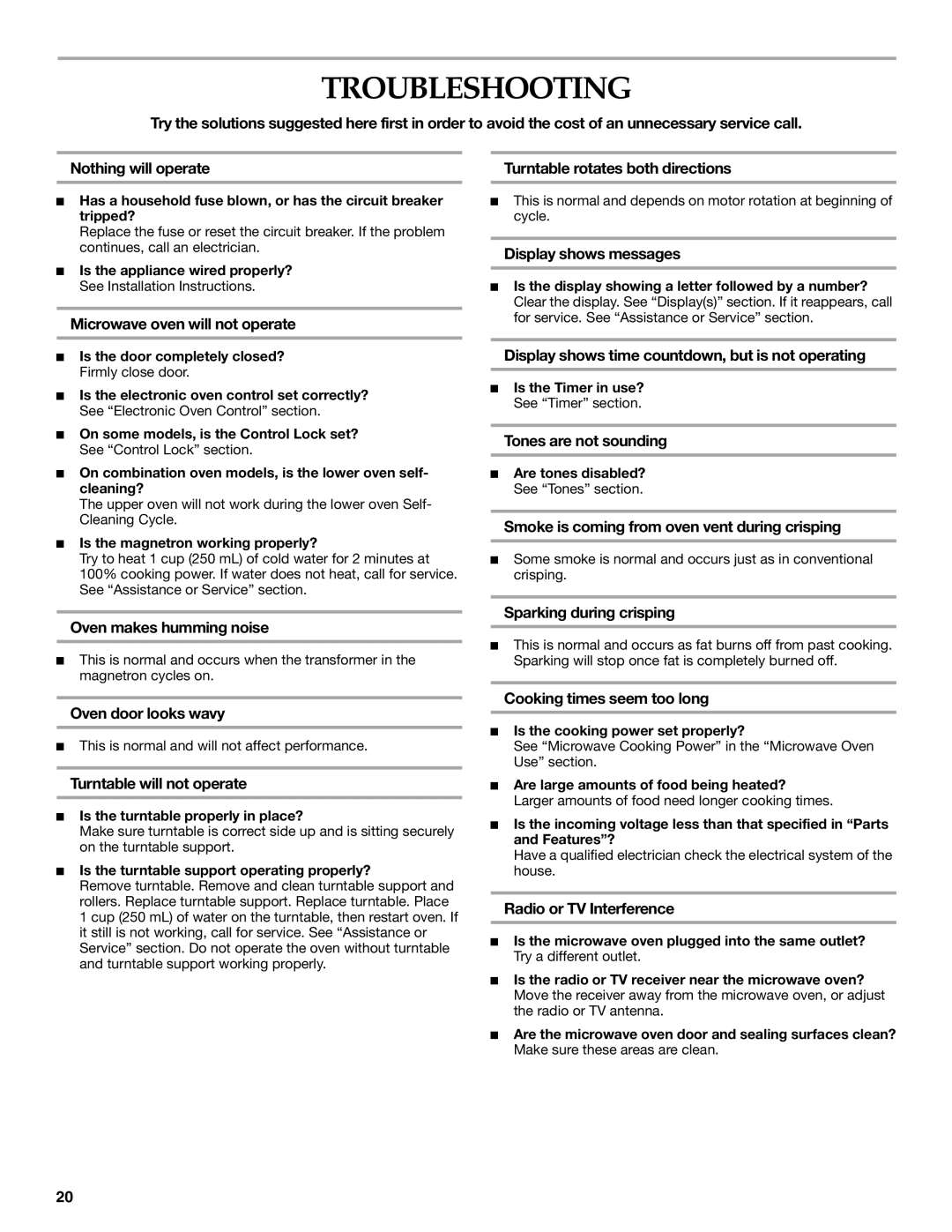 KitchenAid KBHS179, KBHS109 manual Troubleshooting 