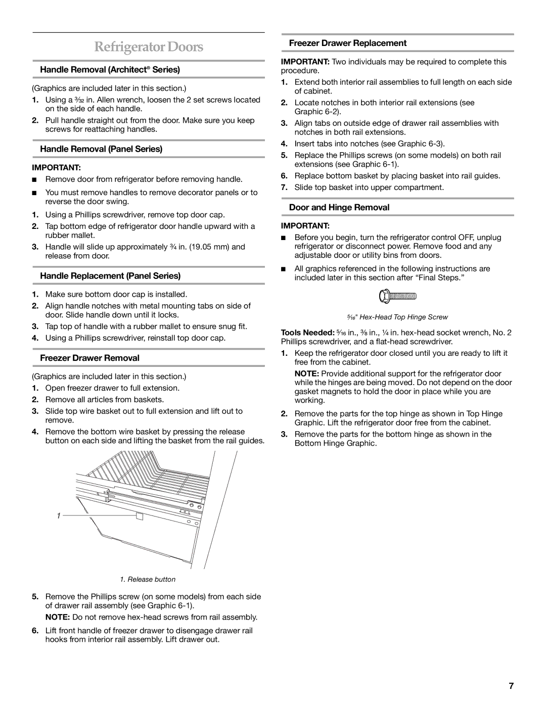 KitchenAid KBLA20ELSS0, KBRA20ELWH0, KBRA20EMSS, KBRA20ELBT0, KBRA20ELBL0, KBRA20ELSS0 manual Refrigerator Doors 