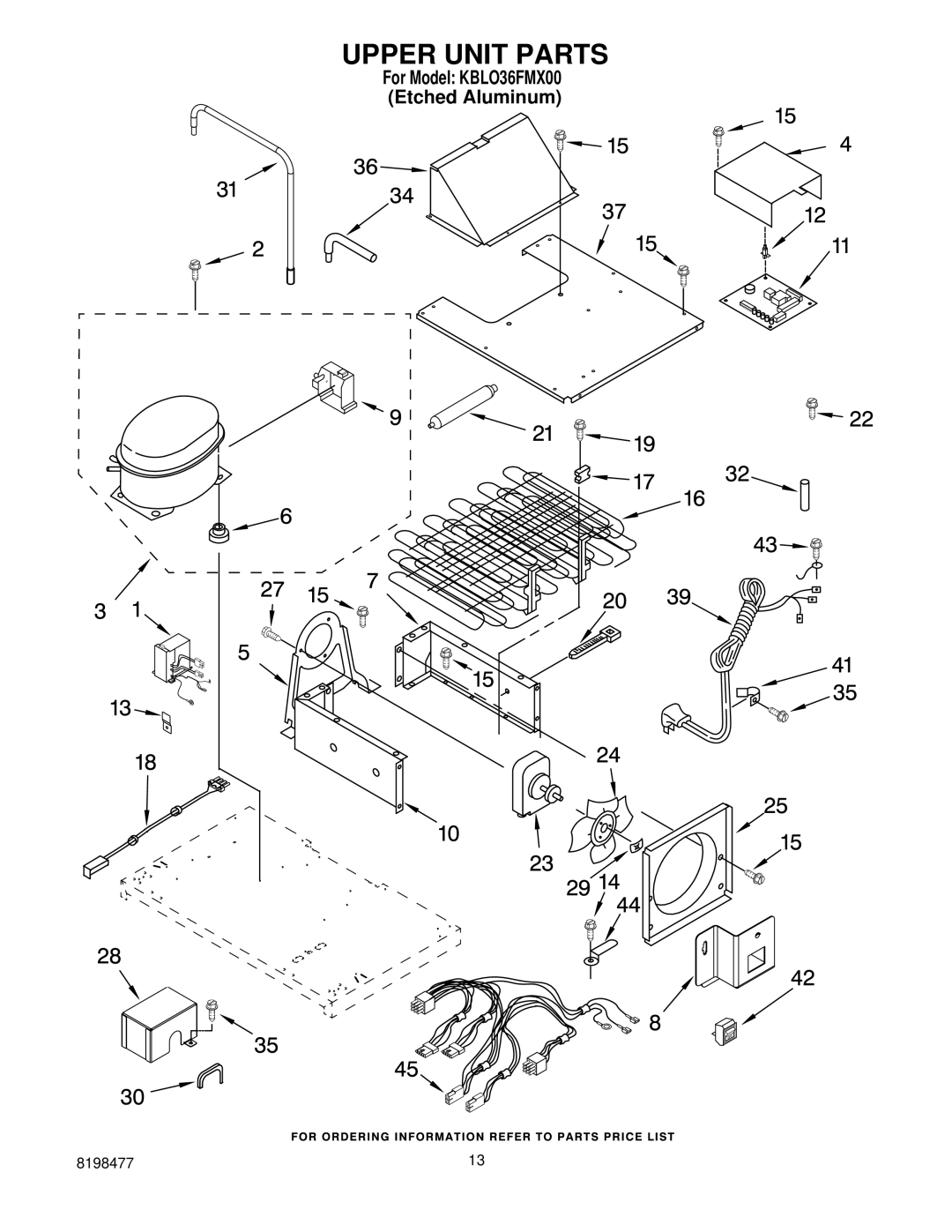 KitchenAid KBLO36FMX00 manual Upper Unit Parts 