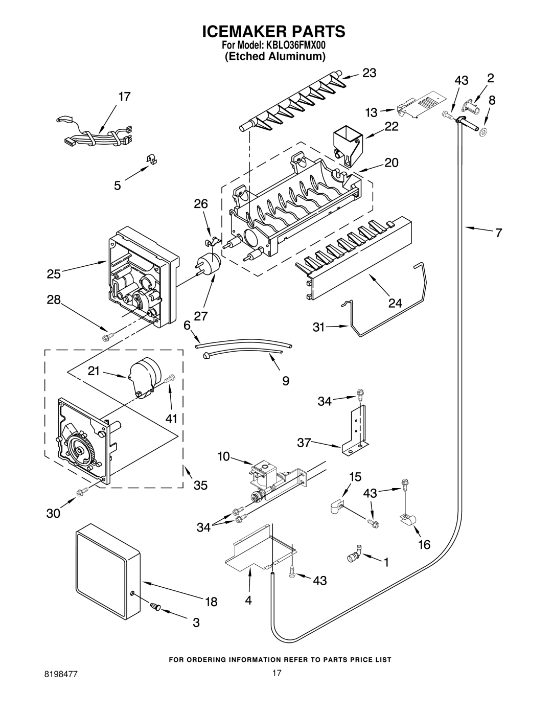 KitchenAid KBLO36FMX00 manual Icemaker Parts 