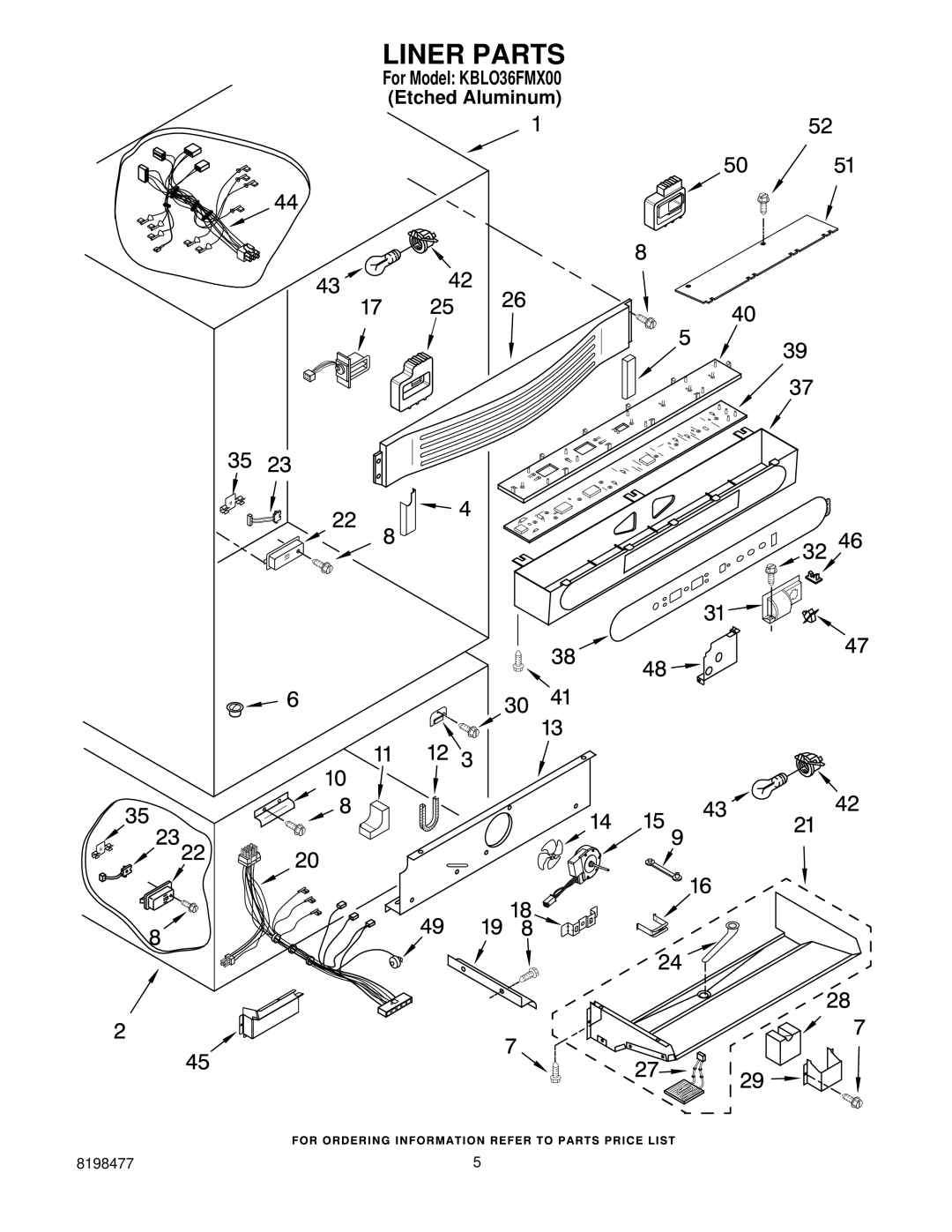 KitchenAid KBLO36FMX00 manual Liner Parts 