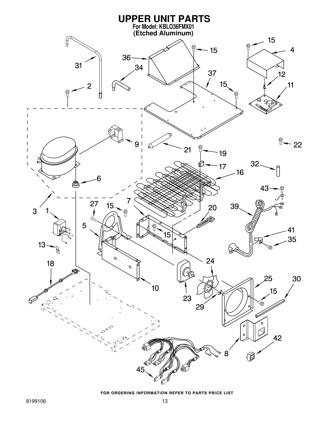 KitchenAid KBLO36FMX01 manual Upper Unit Parts 