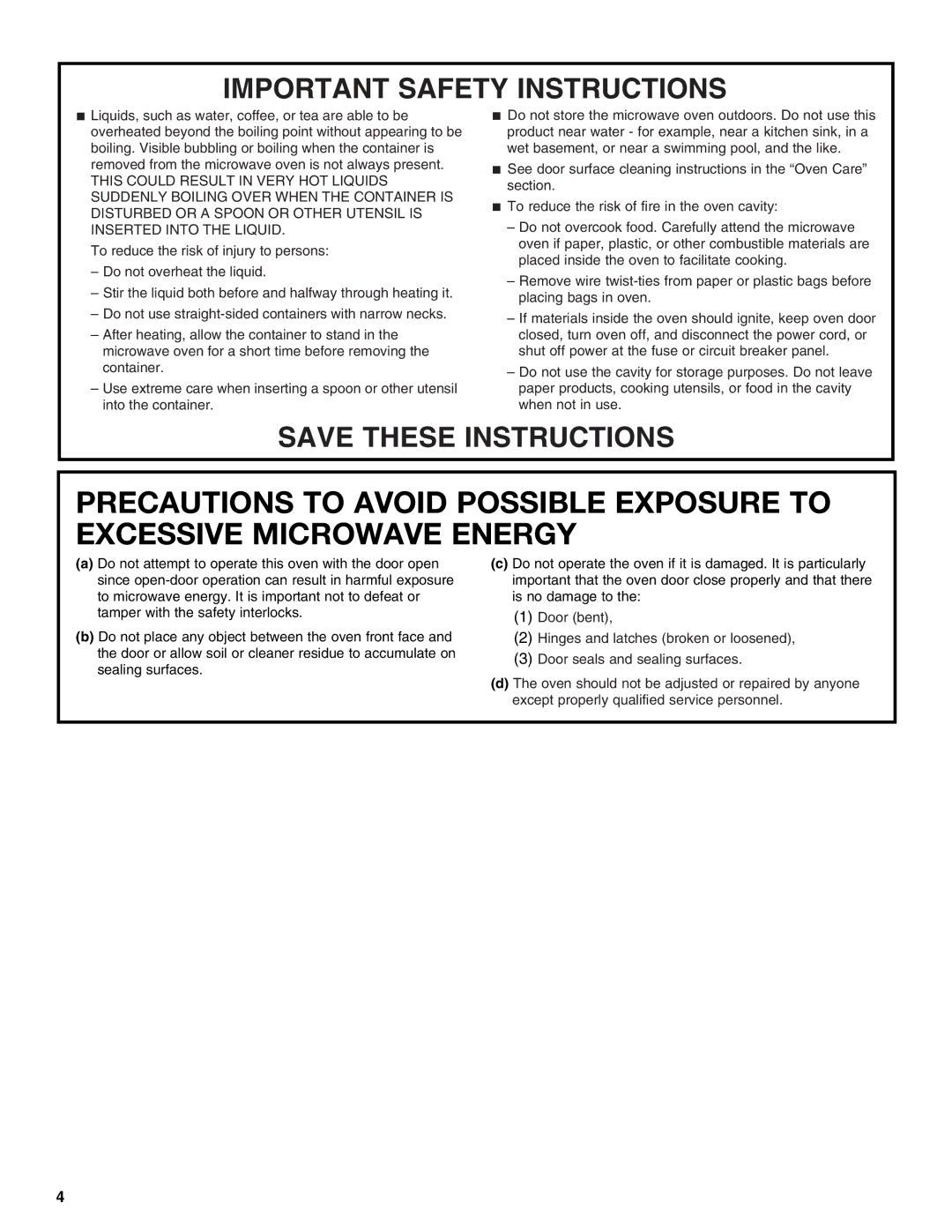 KitchenAid KBMC147, YKBMC140 manual Important Safety Instructions 