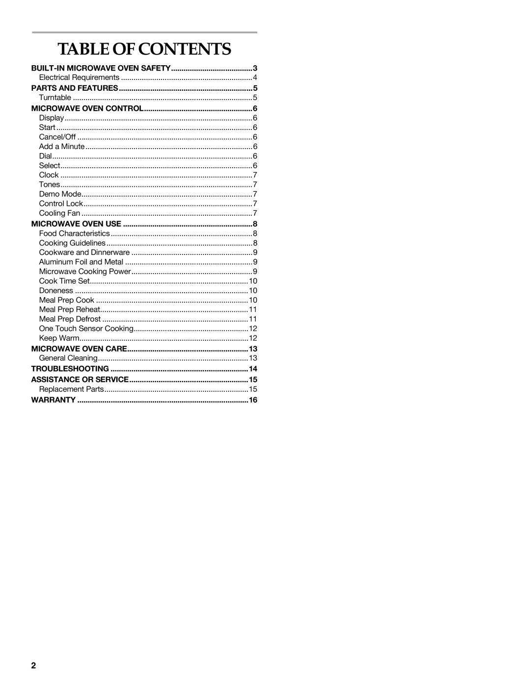 KitchenAid KBMS1454S manual Table of Contents 