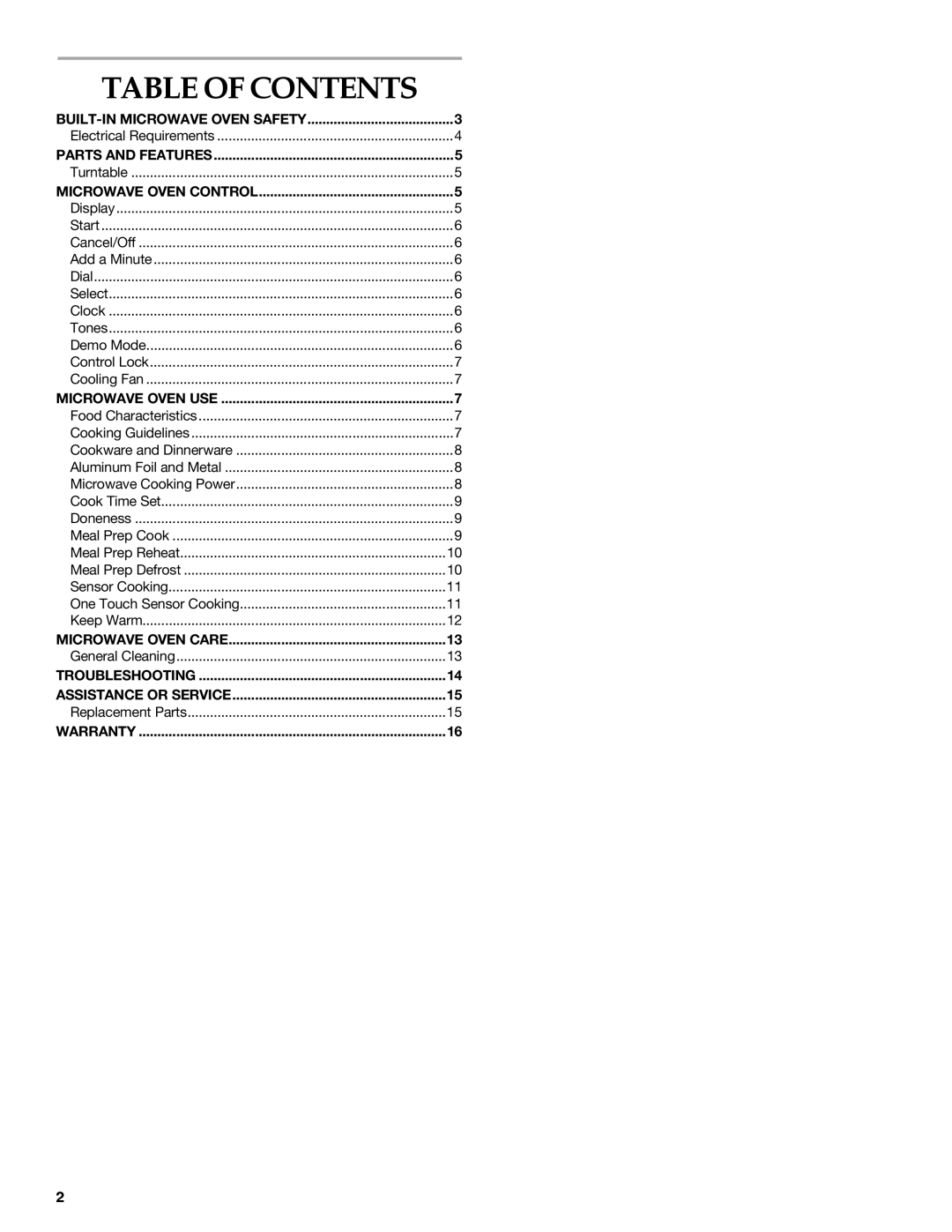 KitchenAid KBMS1454SBL manual Table of Contents 