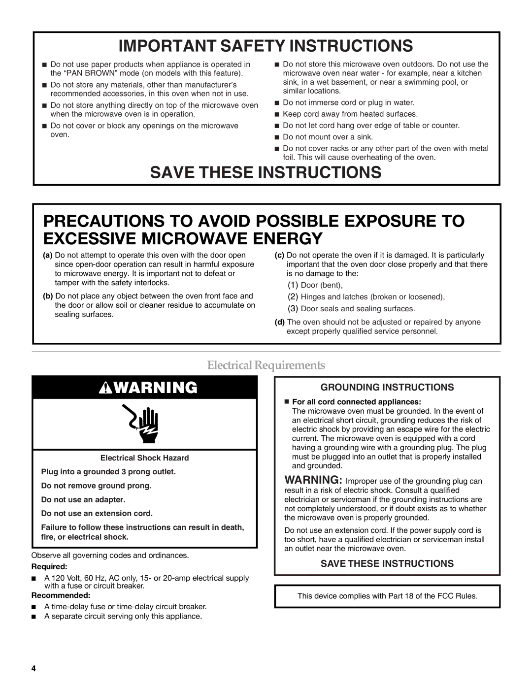 KitchenAid KBMS1454SBL manual ElectricalRequirements, Required, Recommended 