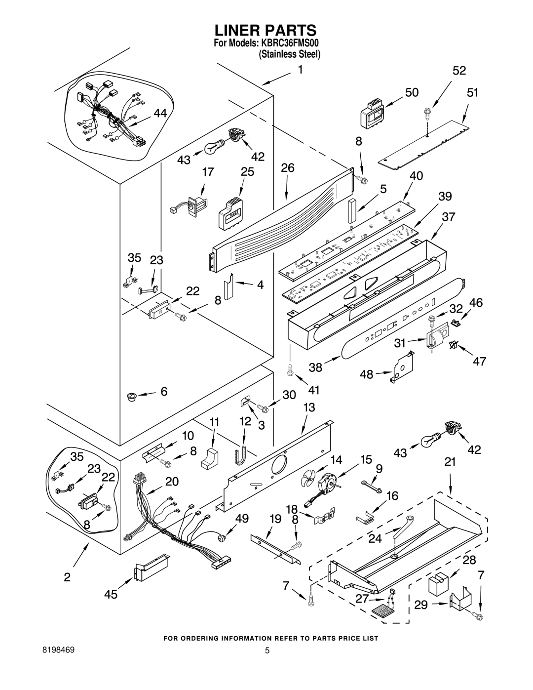 KitchenAid KBRC36FMS00 manual Liner Parts 