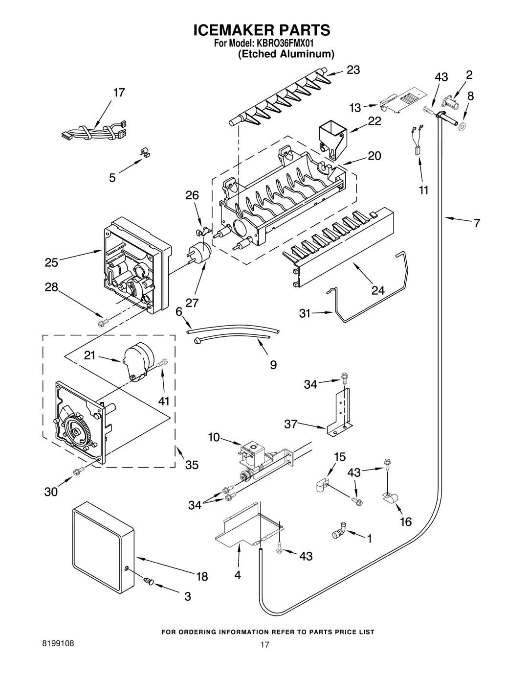 KitchenAid KBRO36FMX01 manual Icemaker Parts 