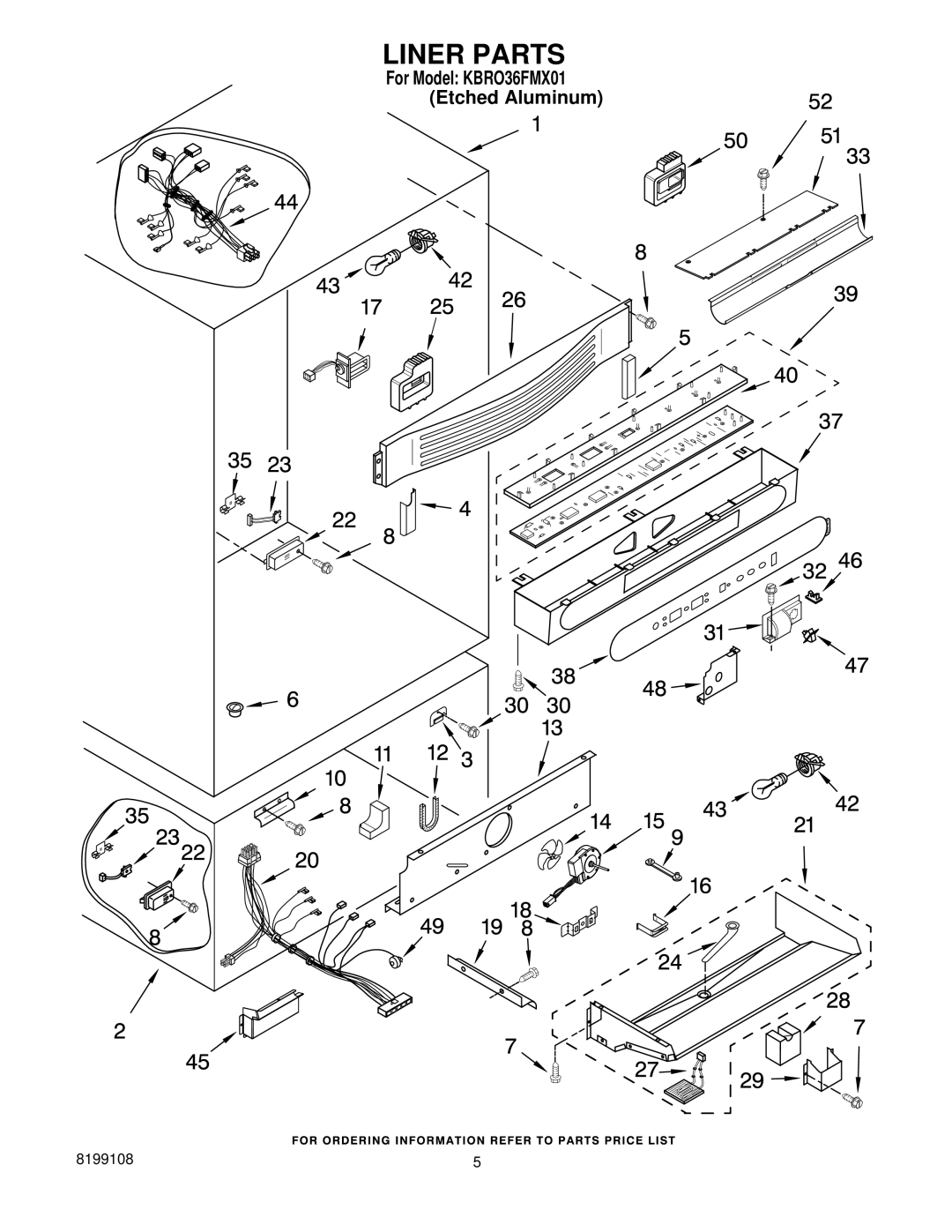 KitchenAid KBRO36FMX01 manual Liner Parts 