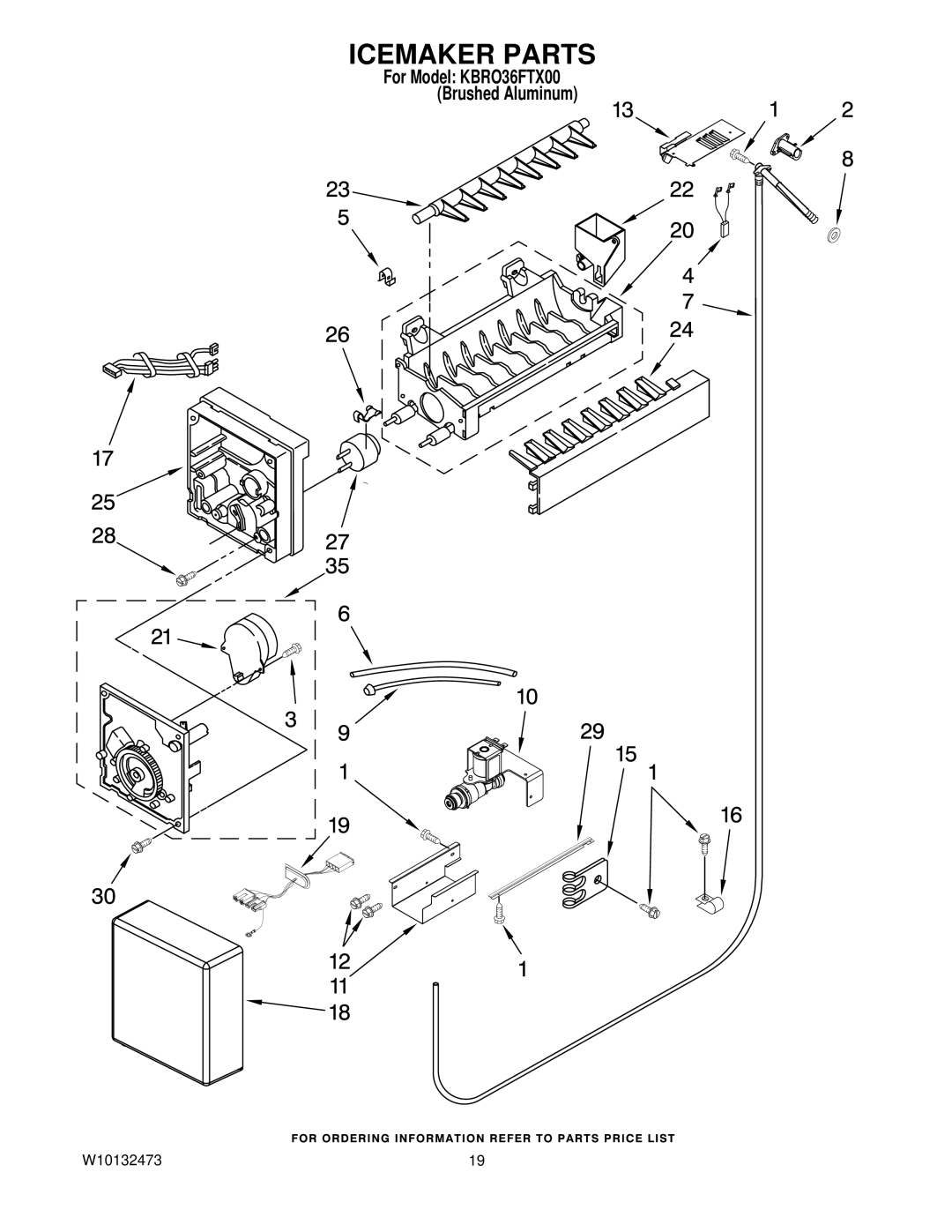 KitchenAid KBRO36FTX00 manual Icemaker Parts 