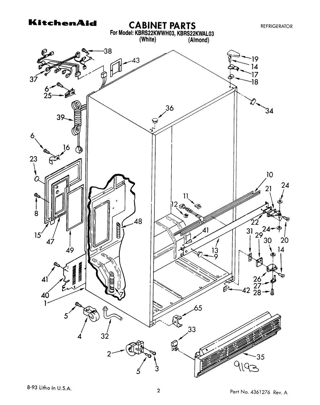 KitchenAid kbrs22kwal03, KBRS22KWWH03 manual 