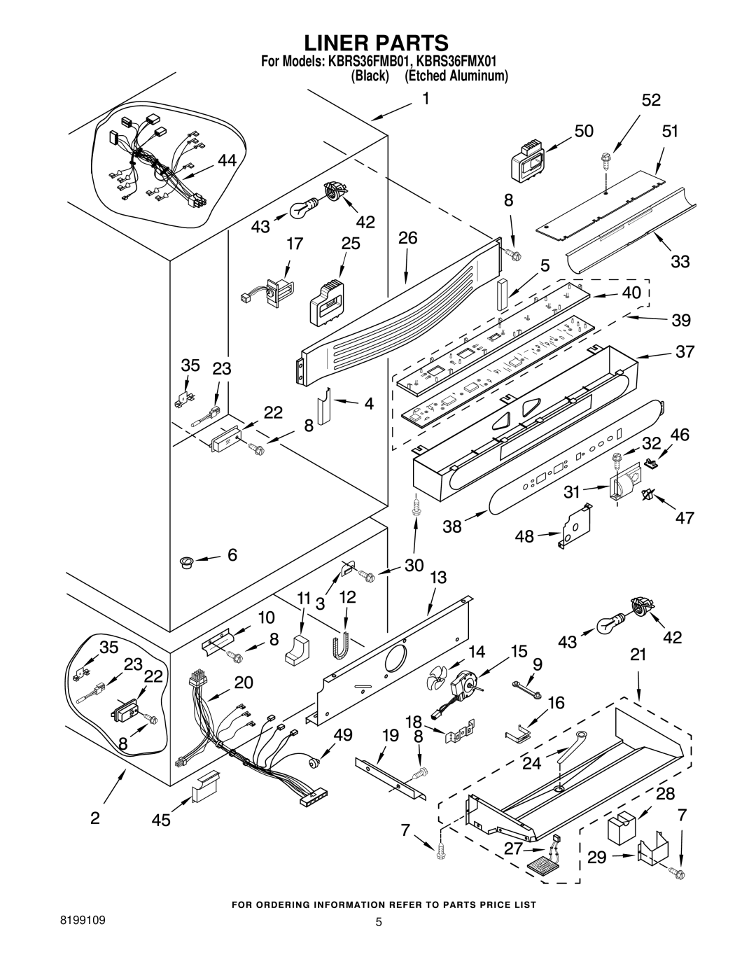 KitchenAid KBRS36FMX01, KBRS36FMB01 manual Liner Parts 