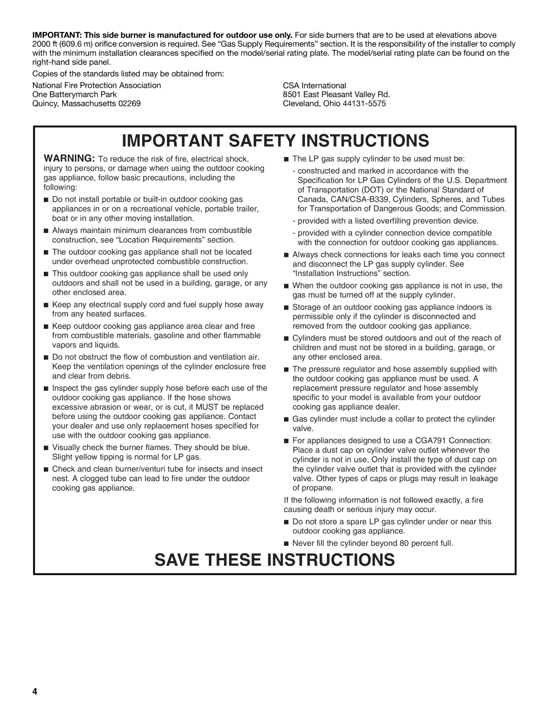 KitchenAid KBZU122VSS installation instructions Important Safety Instructions 