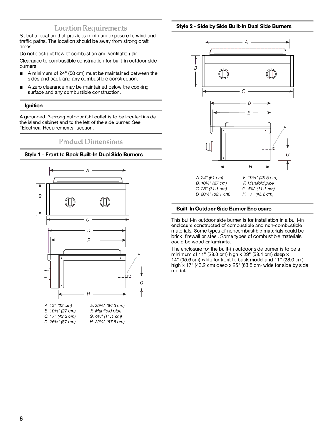 KitchenAid KBZU122VSS installation instructions Location Requirements, Product Dimensions 