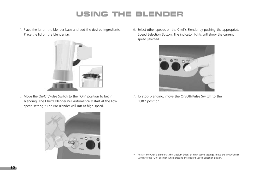 KitchenAid KCB148, KCB348 manual Using the Blender 