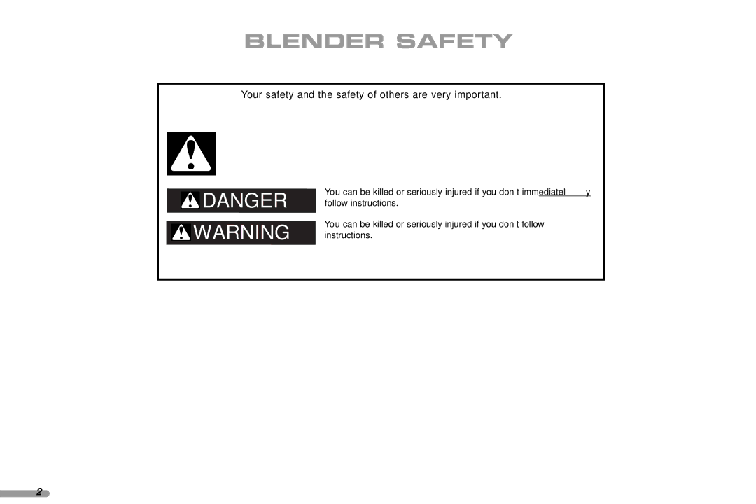 KitchenAid KCB148, KCB348 manual Blender Safety, Your safety and the safety of others are very important 