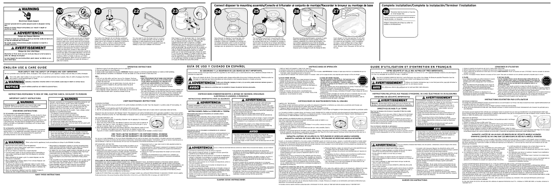 KitchenAid KCDB250 Your Safety and the Safety of Others are Very Important, Operating Instructions, Grounding Instructions 