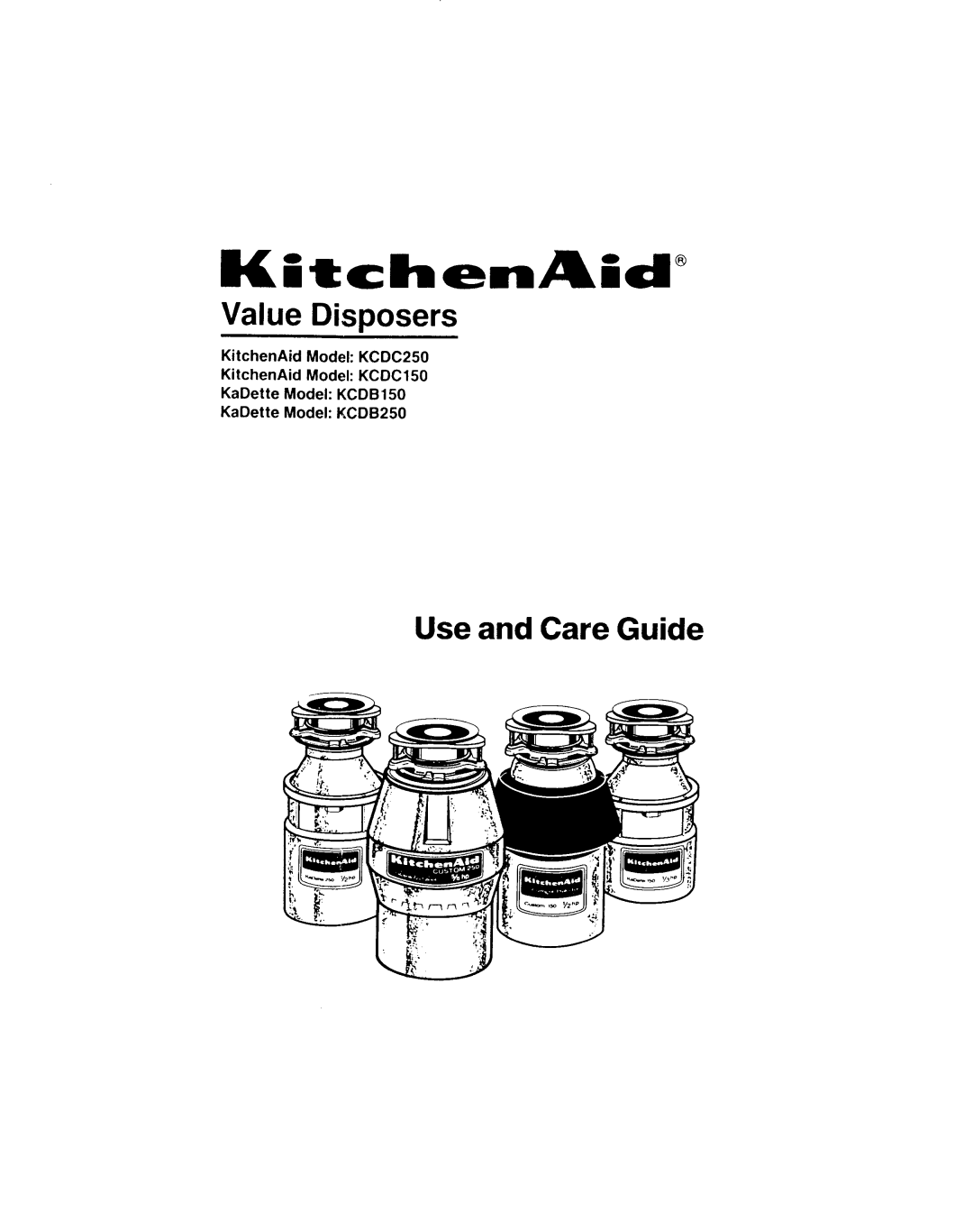 KitchenAid KCDC150, KCDC250, KCDB250, KCDB150 manual 