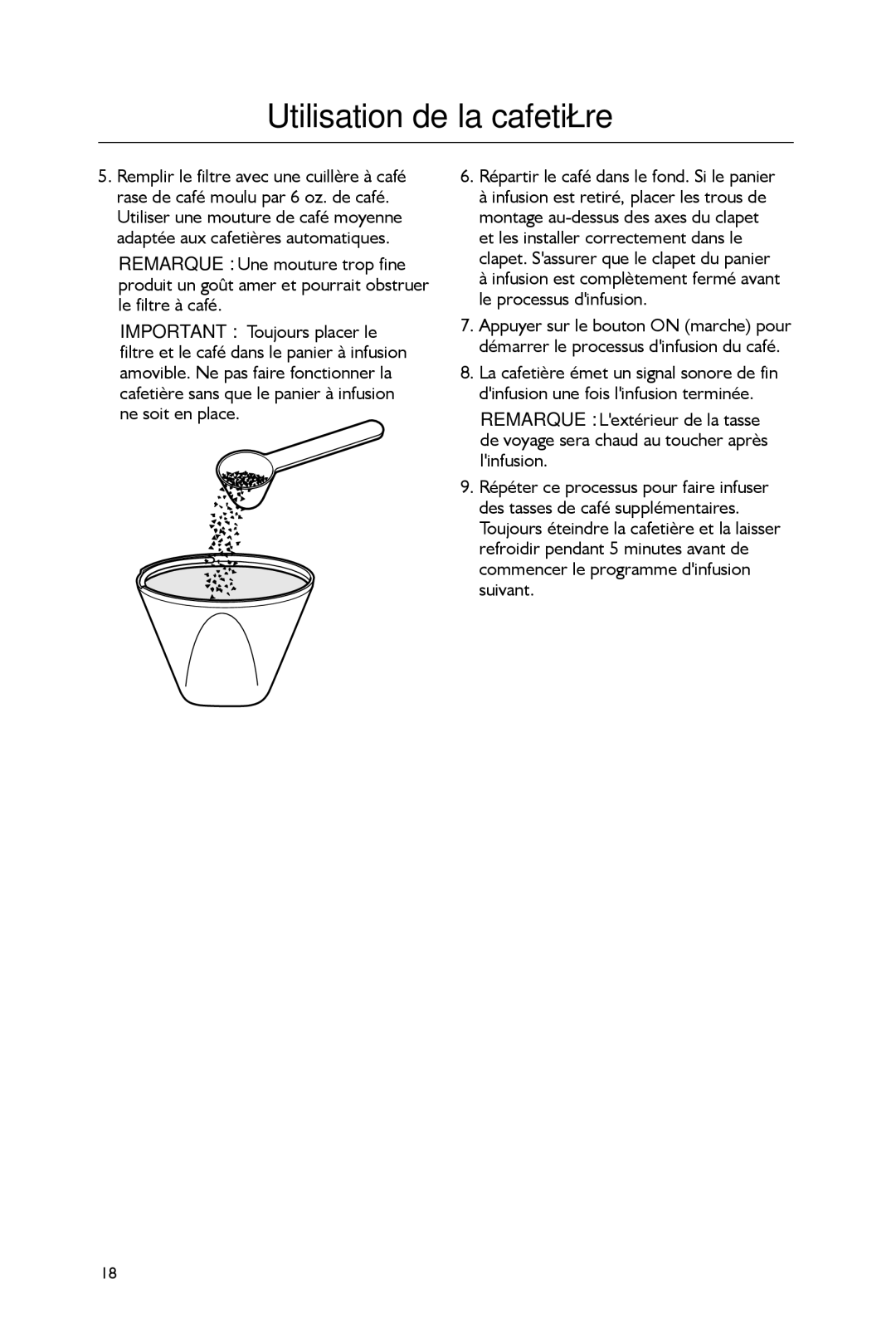 KitchenAid KCM0402 manual Répartir le café dans le fond. Si le panier 