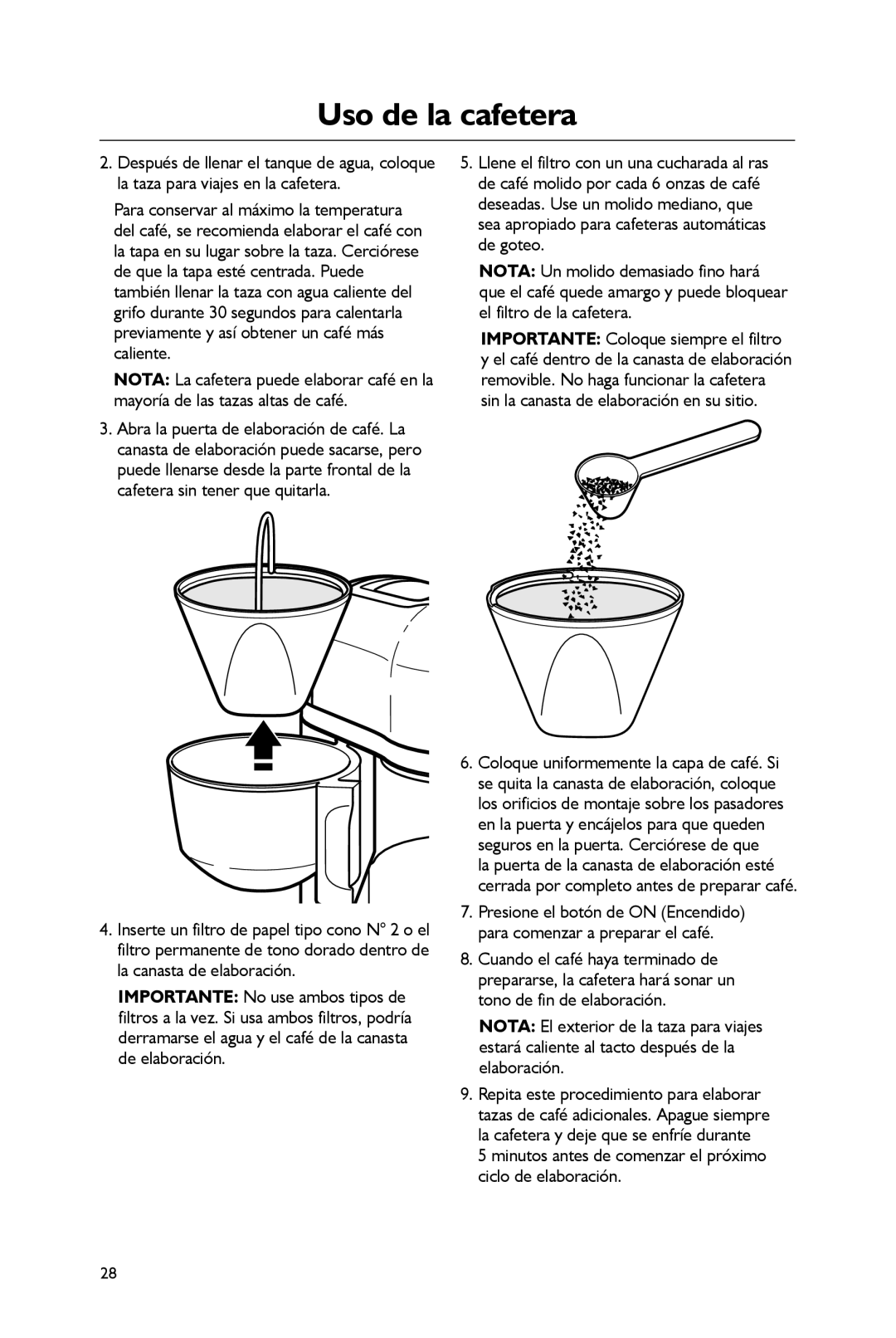 KitchenAid KCM0402 manual Minutos antes de comenzar el próximo ciclo de elaboración 