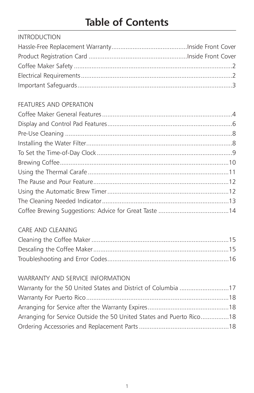 KitchenAid KCM511, KCM515, KCM514 manual Table of Contents 