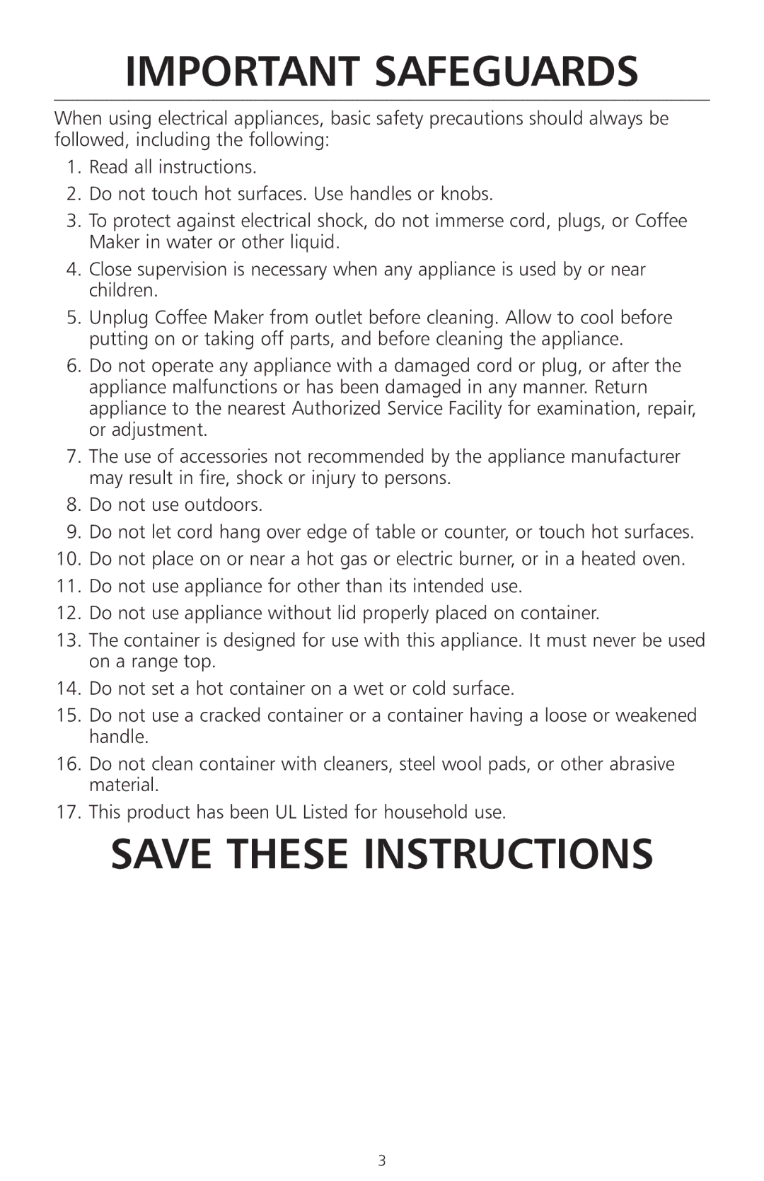 KitchenAid KCM514, KCM511, KCM515 manual Important Safeguards 