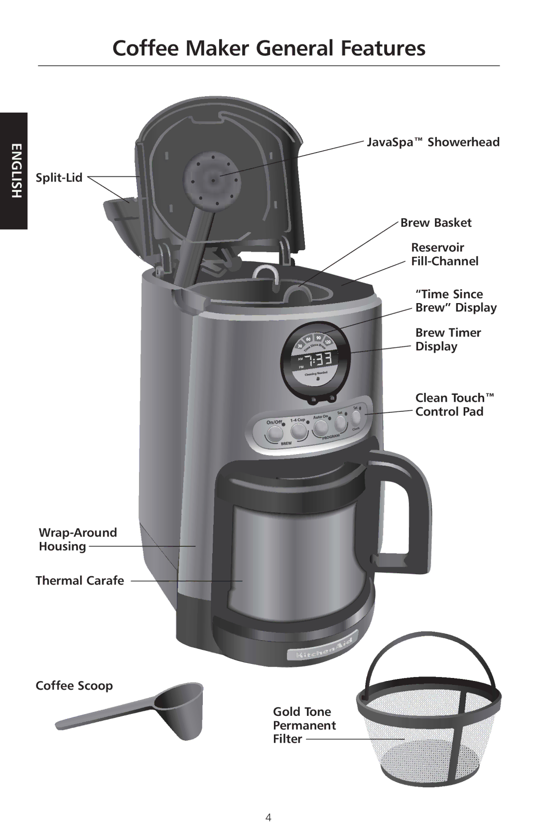 KitchenAid KCM525 manual Coffee Maker General Features 