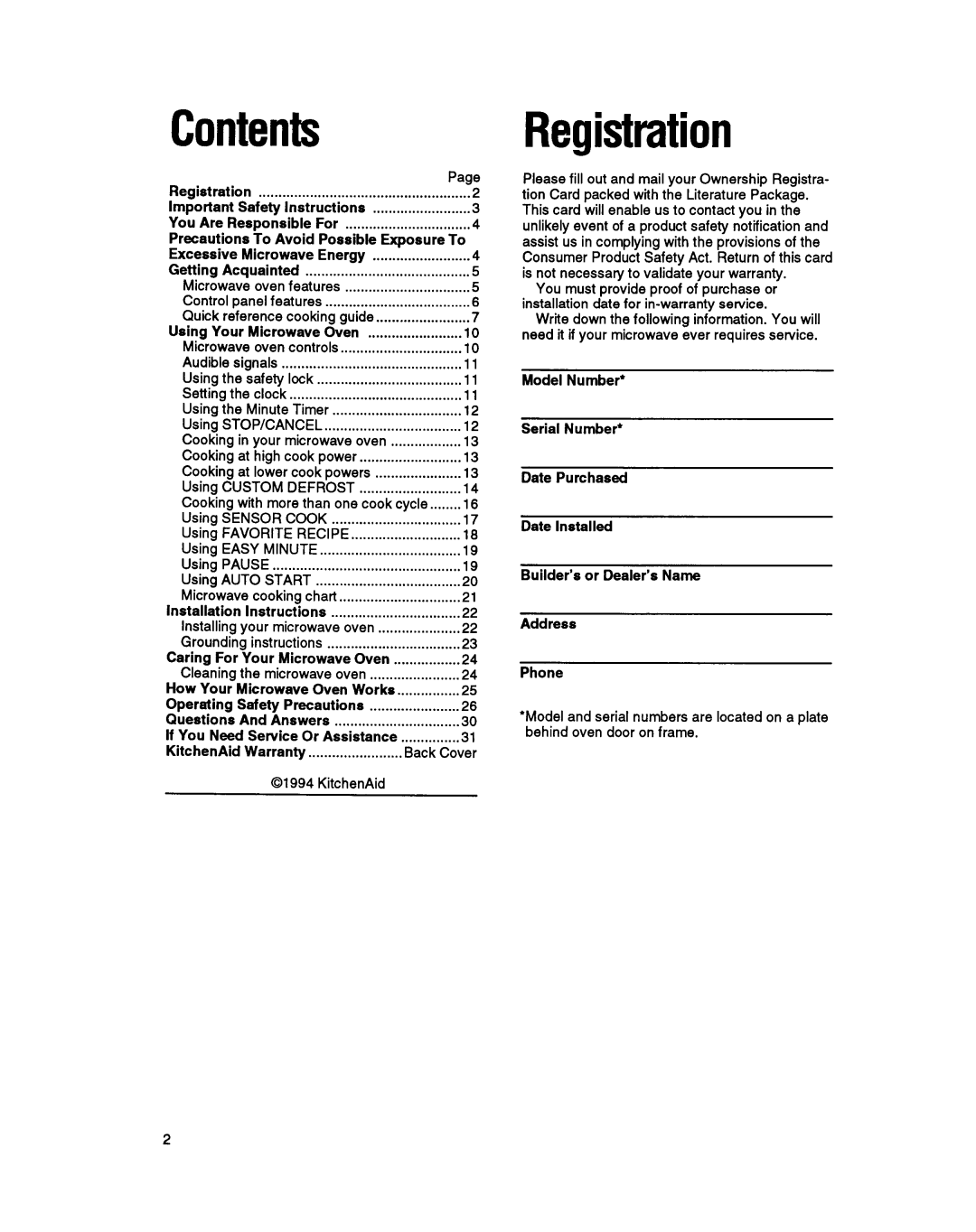 KitchenAid KCMS125Y, KCMS122Y manual 