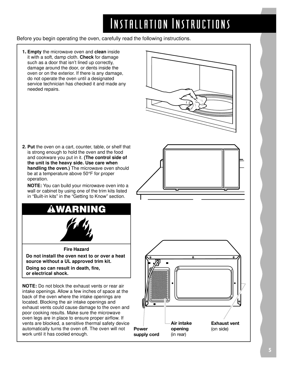 KitchenAid KCMS135H installation instructions Installation Instructions 