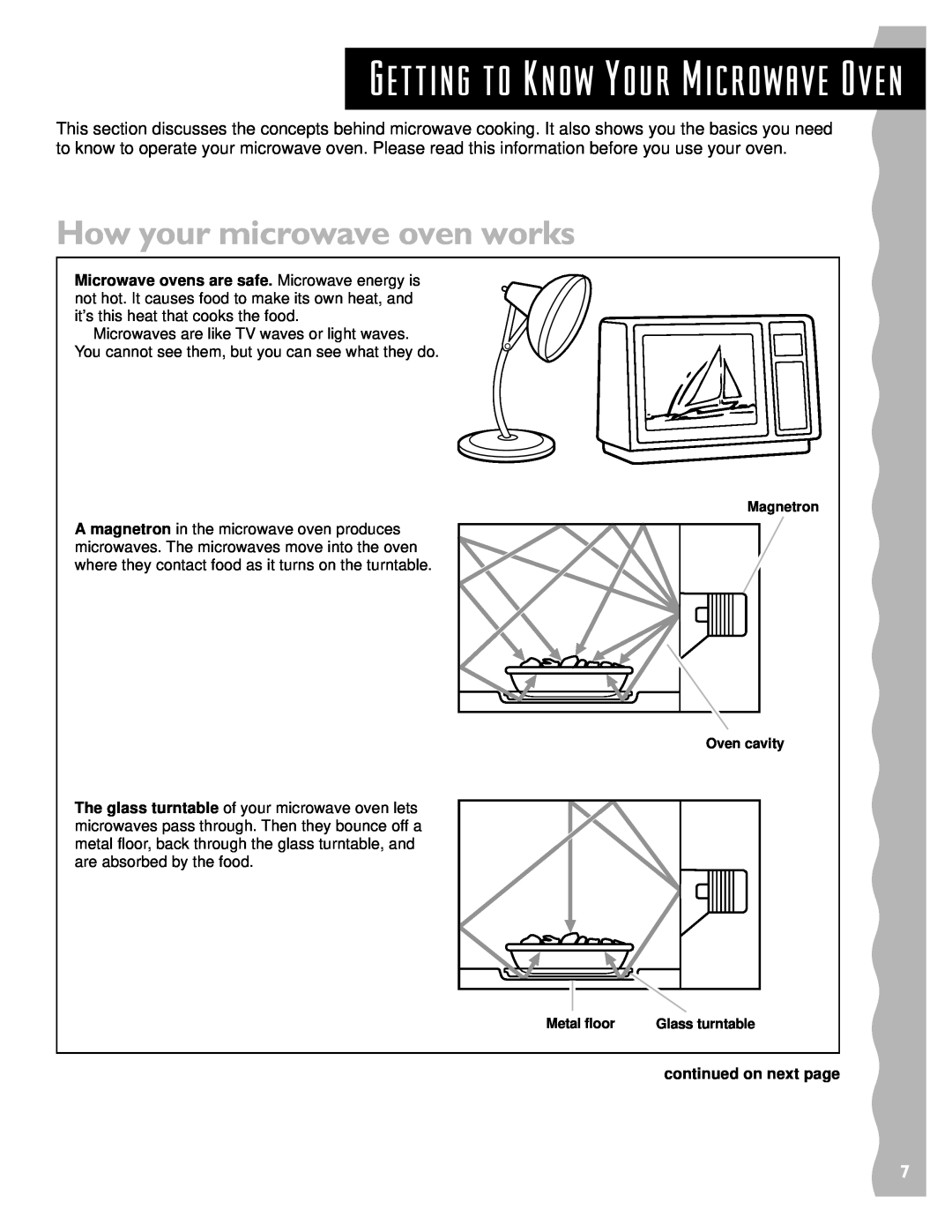 KitchenAid KCMS135H installation instructions Getting to Know Your Microwave Oven, How your microwave oven works 