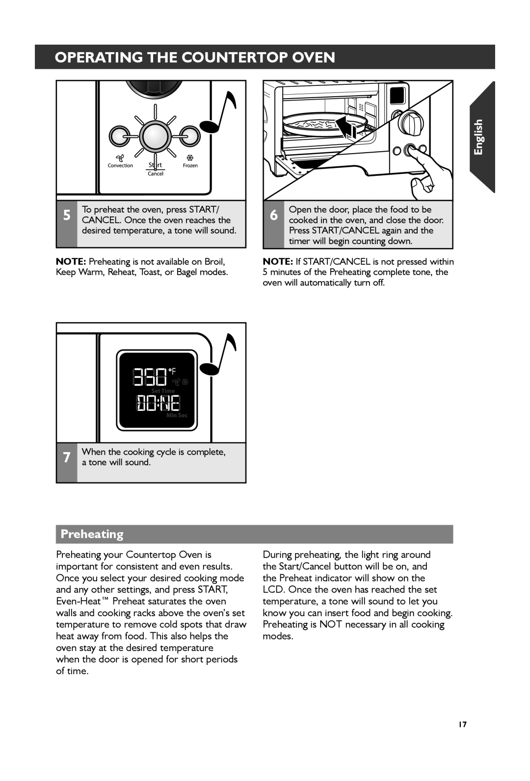 KitchenAid KCO273, KCO274 manual Preheating 