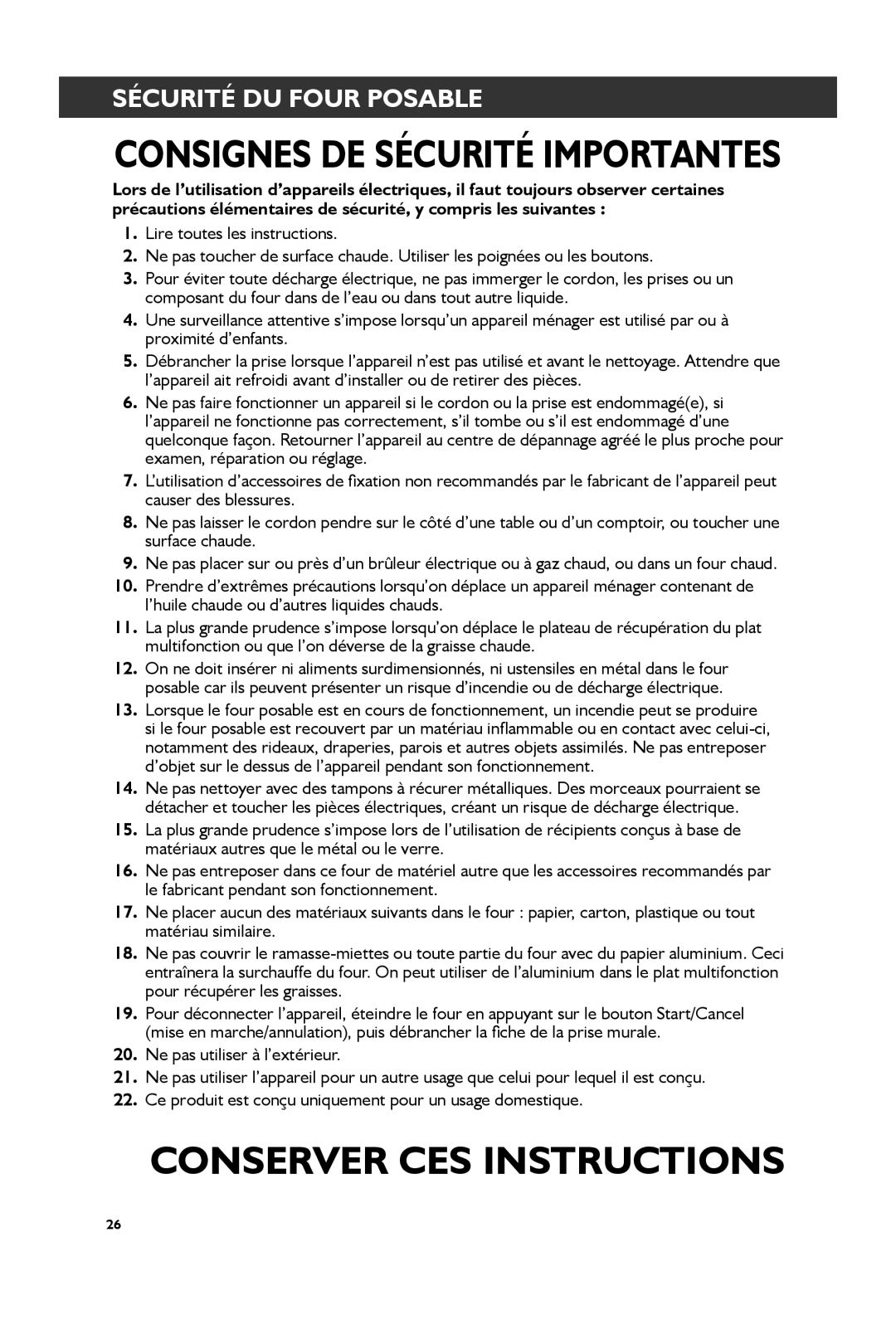 KitchenAid KCO274, KCO273 manual Conserver CES Instructions 