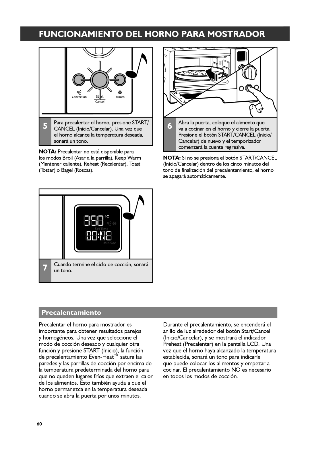 KitchenAid KCO274, KCO273 manual Precalentamiento, El horno alcance la temperatura deseada, sonará un tono 