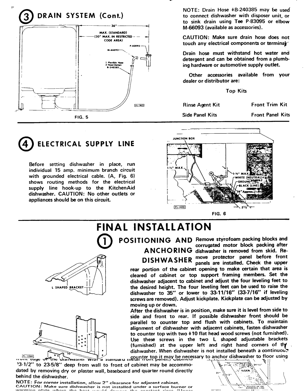 KitchenAid KD-18 installation instructions Final, Electrical Supply Line 