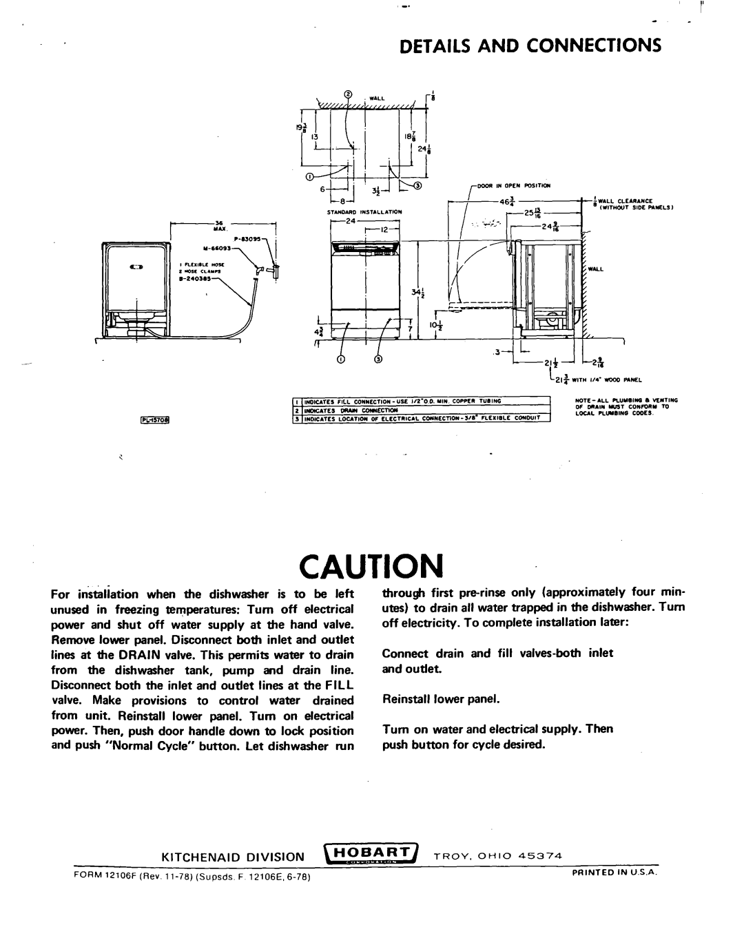 KitchenAid KD-18 installation instructions Details And Connections 